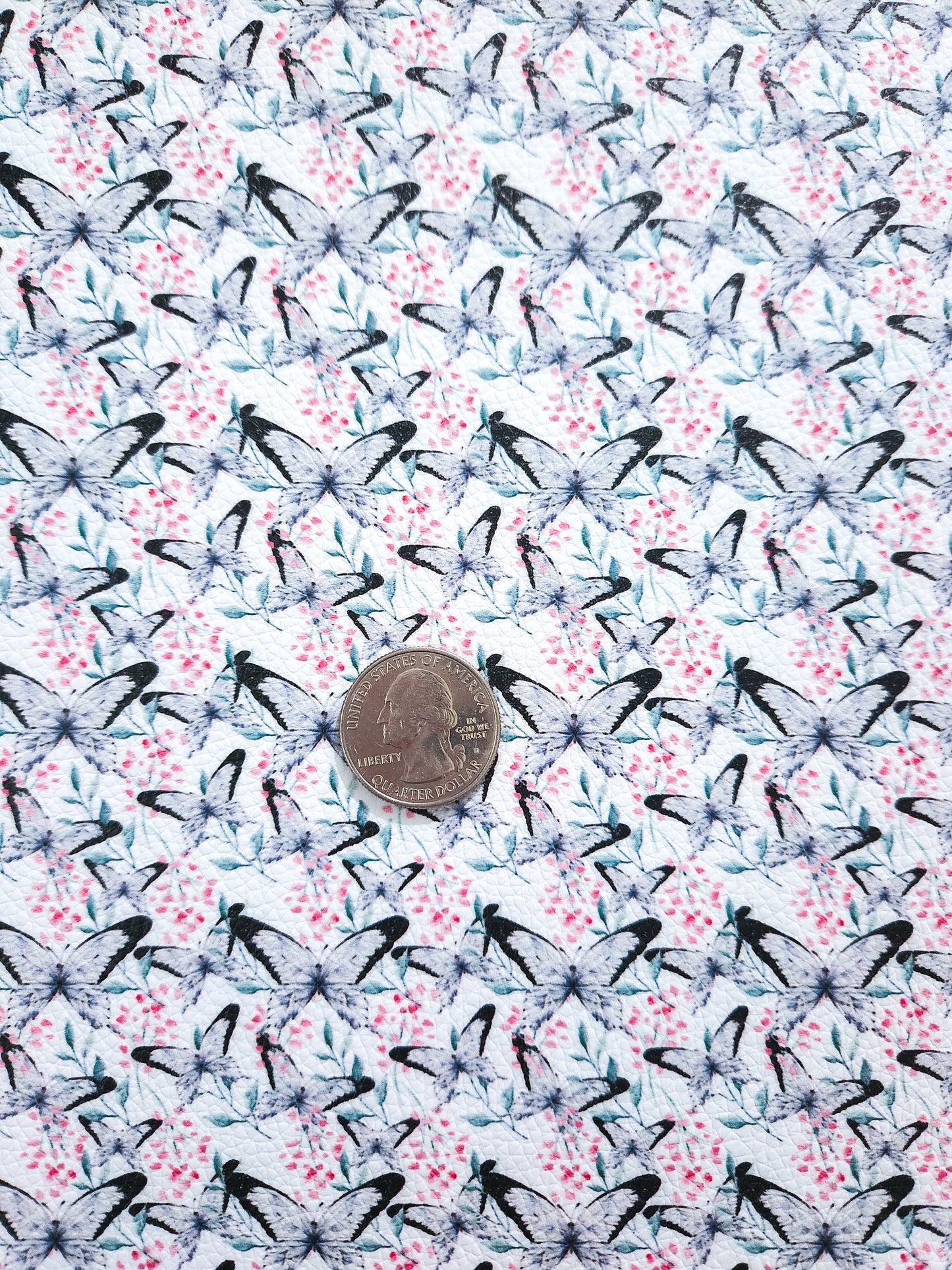 Pretty Butterflies 9x12 faux leather sheet