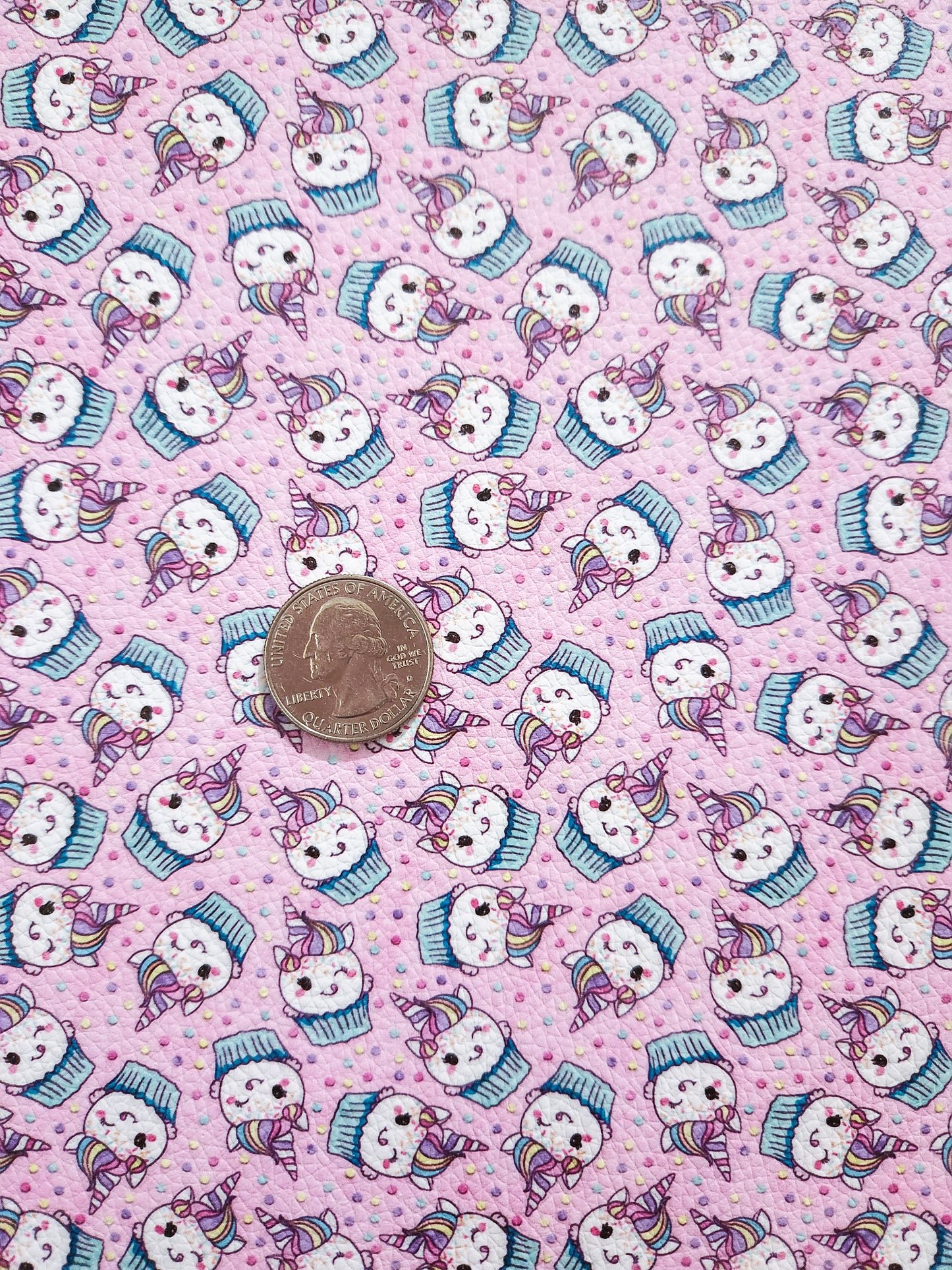 Unicorn Cupcakes 9x12 faux leather sheet