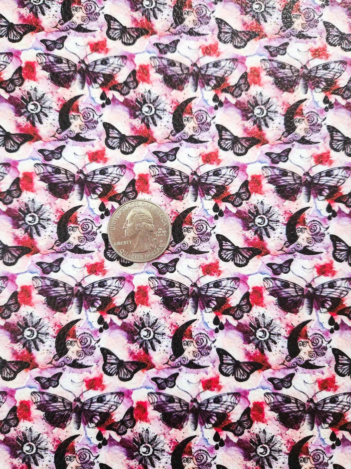 Celestial Butterflies 9x12 faux leather sheet