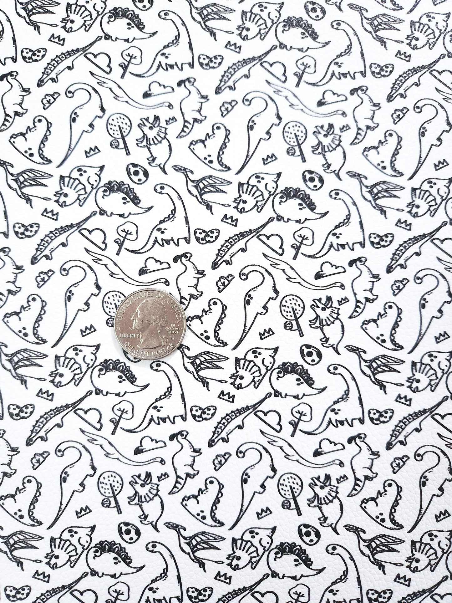 Color Me Dinos 9x12 faux leather sheet
