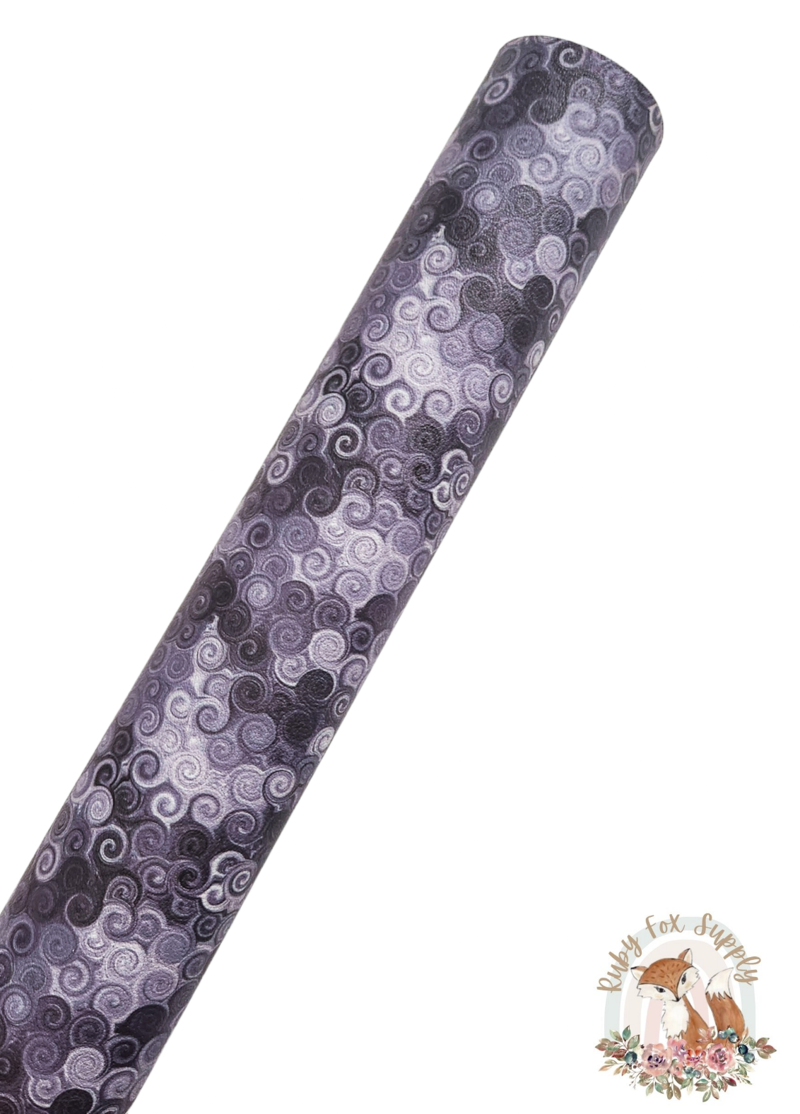 Black Swirls 9x12 faux leather sheet