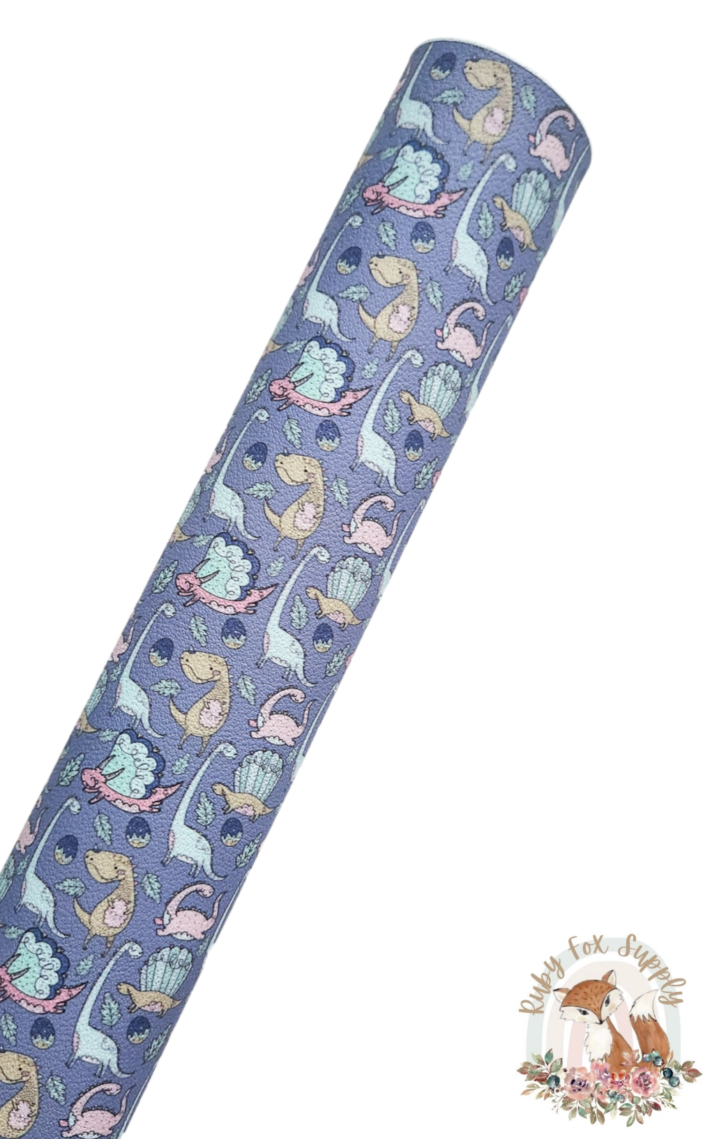 Cute Drawn Dinosaurs 9x12 faux leather sheet