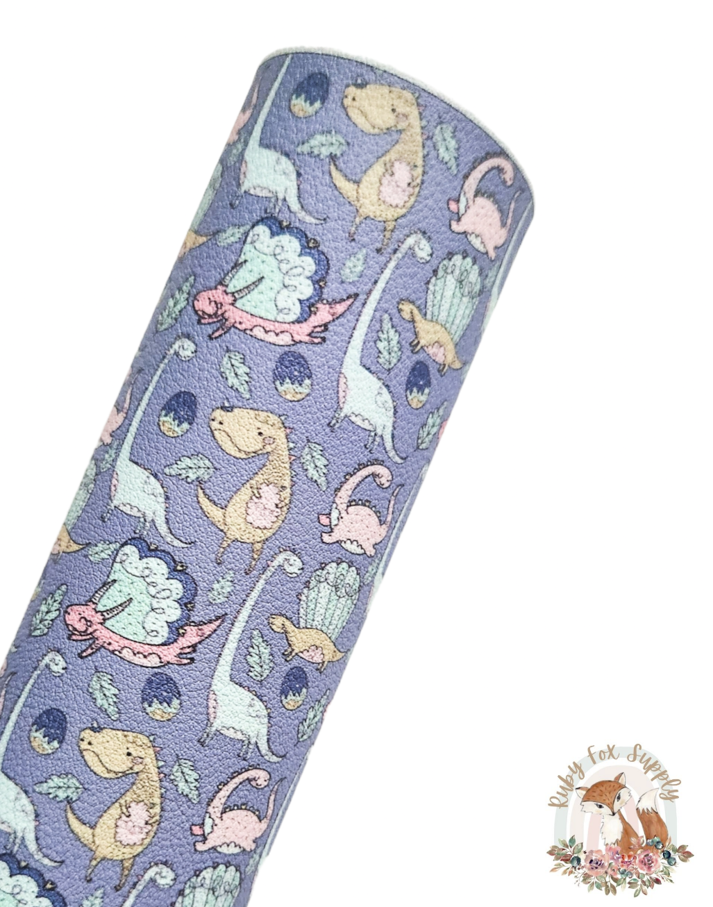 Cute Drawn Dinosaurs 9x12 faux leather sheet