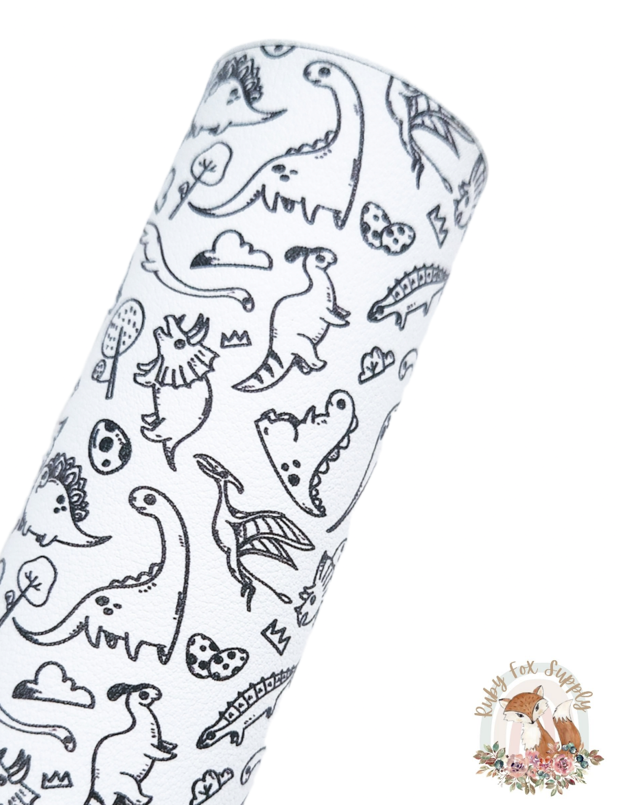 Color Me Dinos 9x12 faux leather sheet