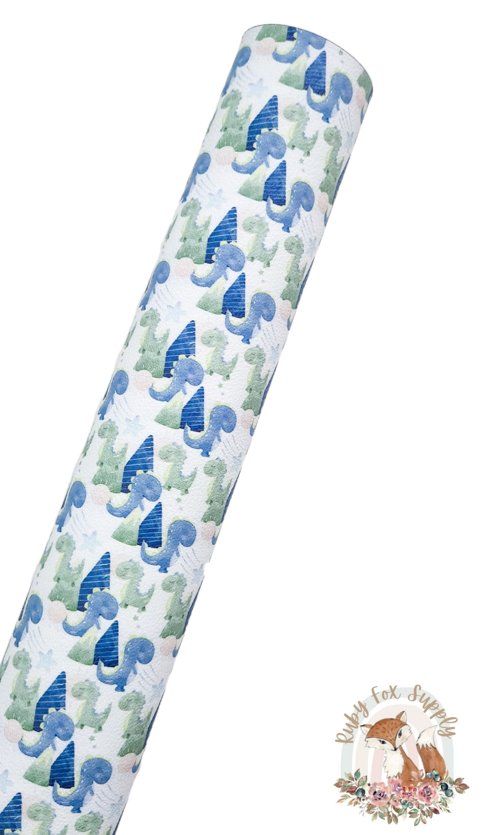 Blue and Green Dinos 9x12 faux leather sheet