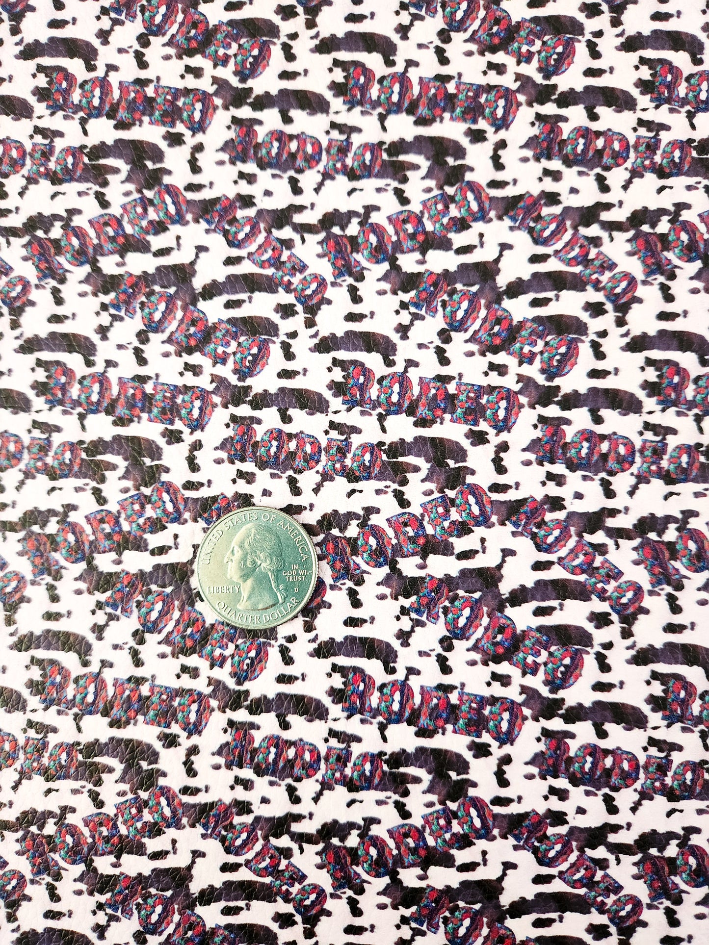 Cow Print Rodeo 9x12 faux leather sheet