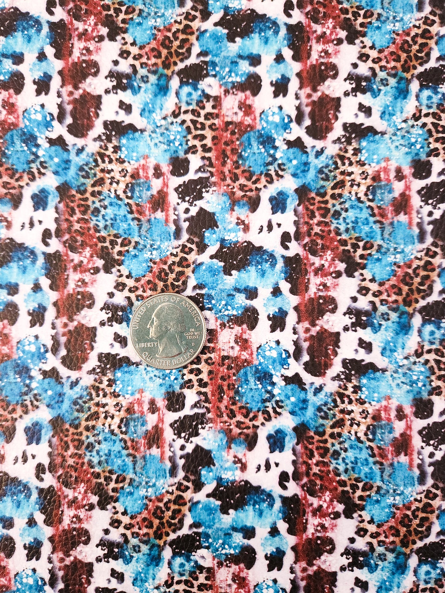 Cow Print Cheetah Splatter 9x12 faux leather sheet
