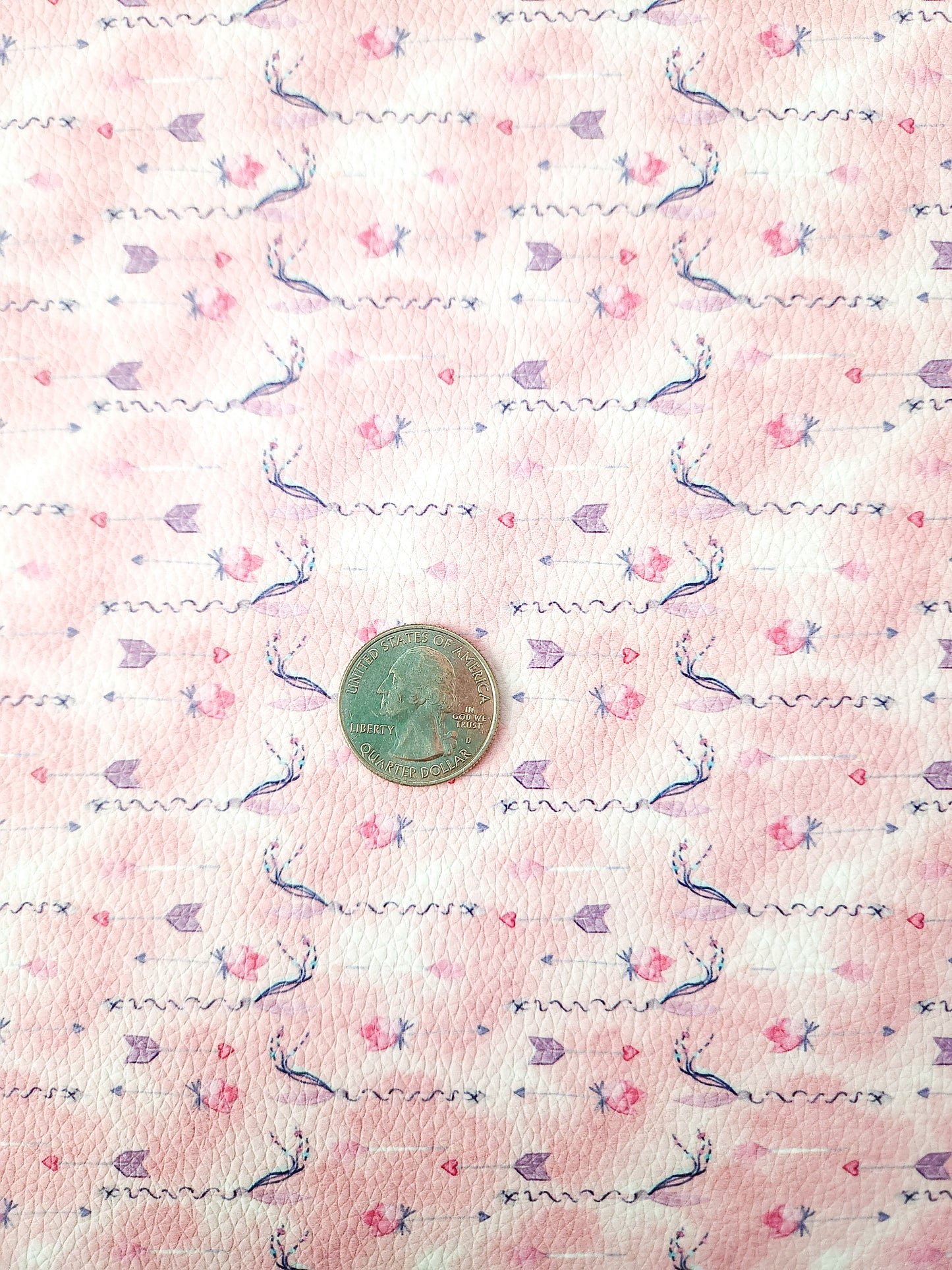 Pink Arrows 9x12 faux leather sheet