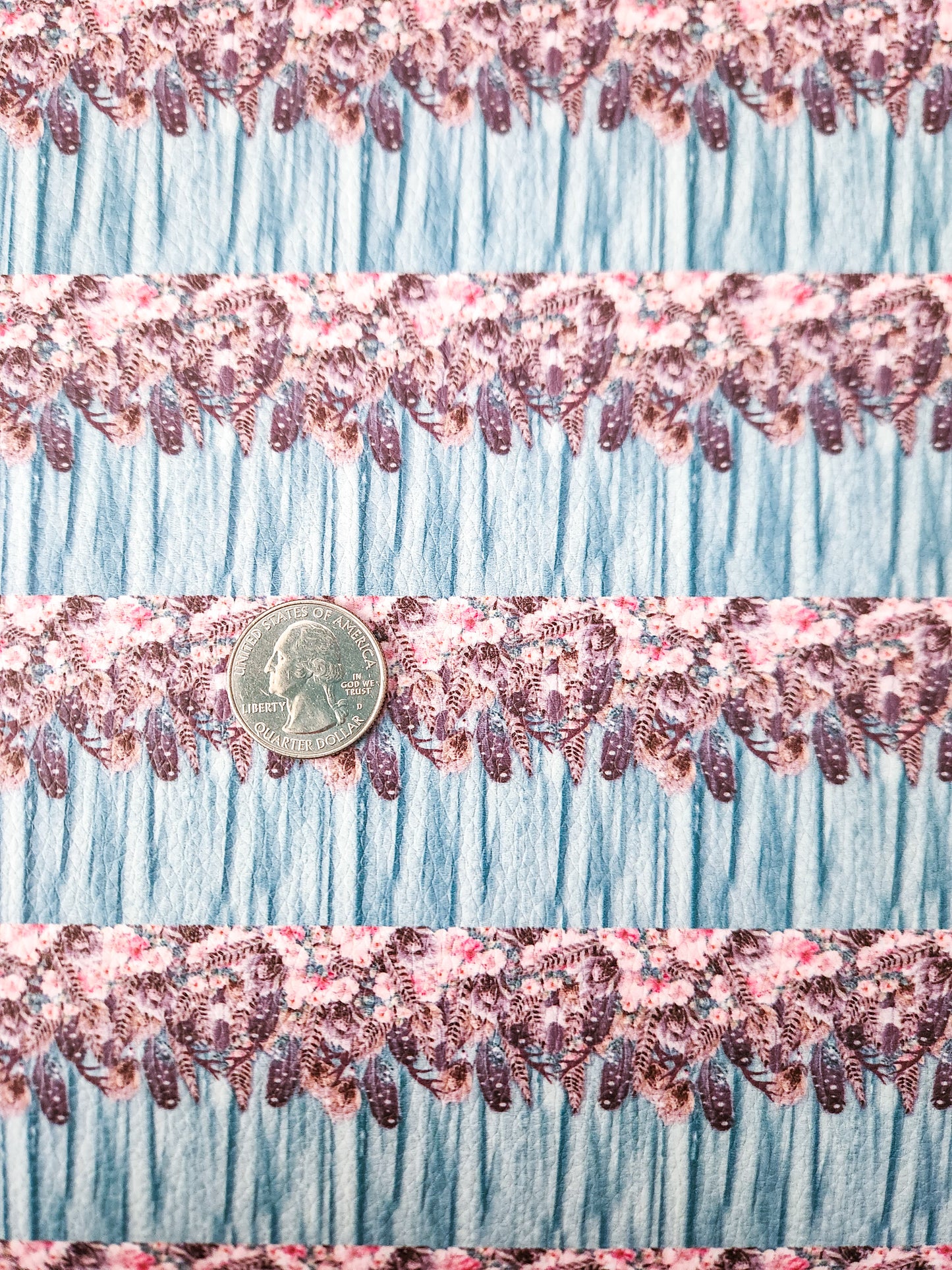 Pretty Feathers Drip 9x12 faux leather sheet