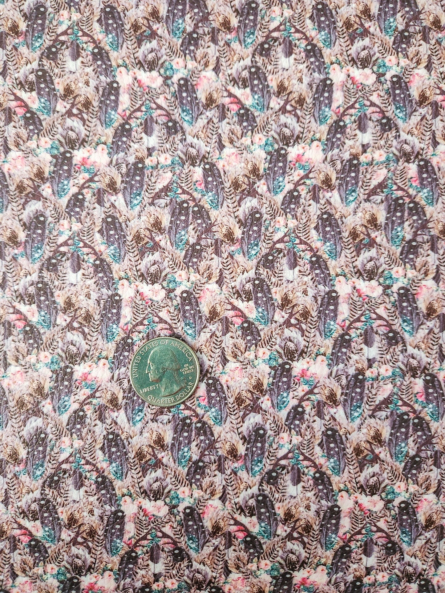Pretty Feathers 9x12 faux leather sheet