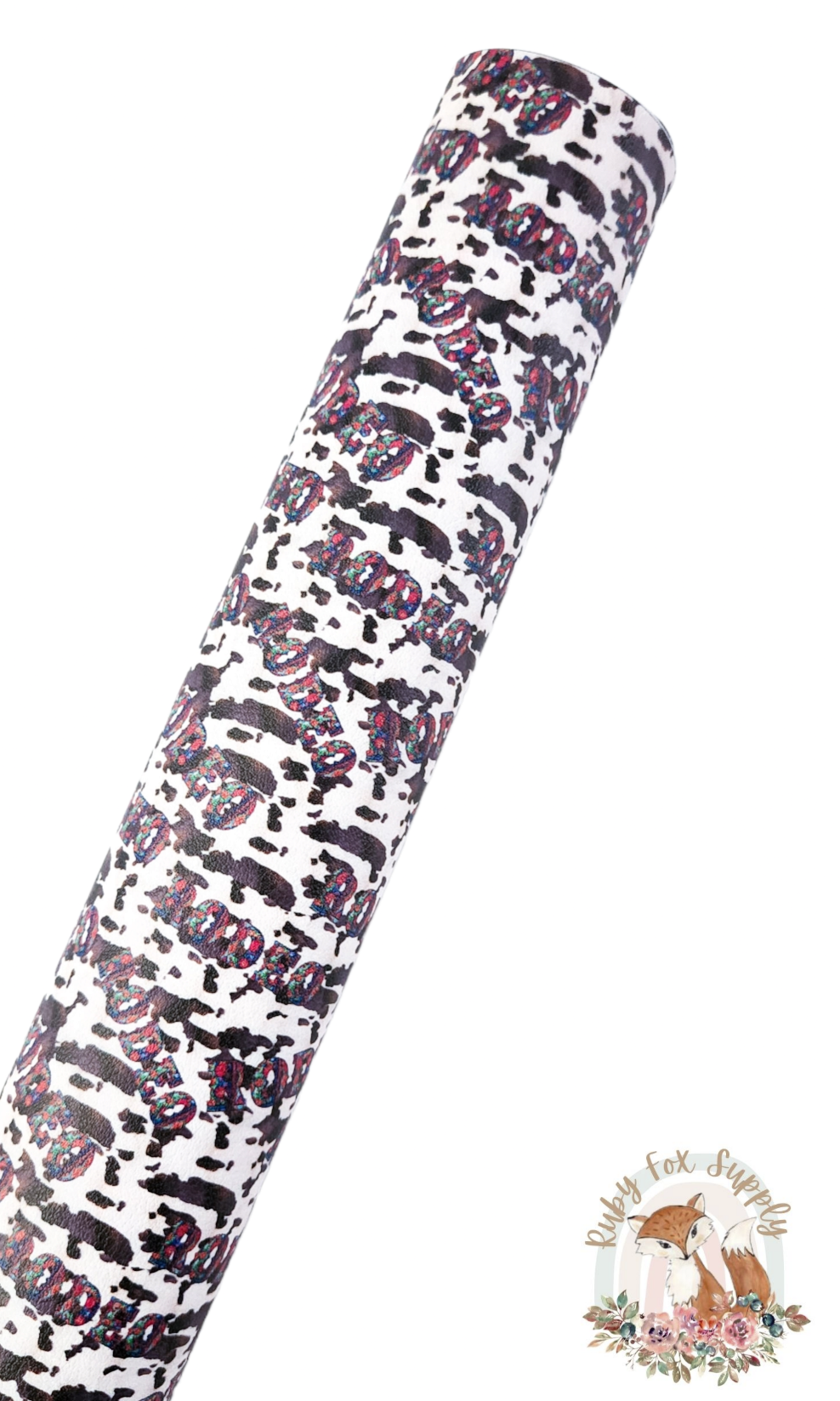 Cow Print Rodeo 9x12 faux leather sheet