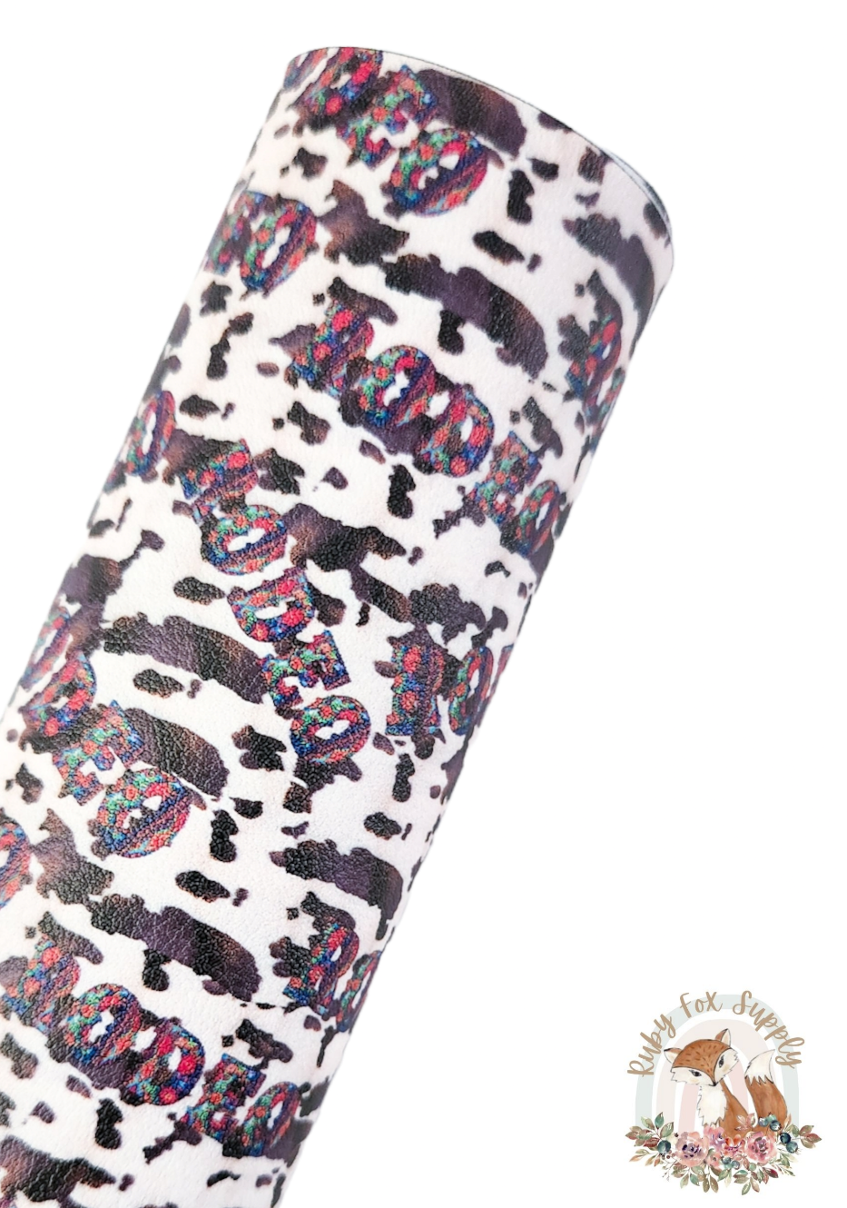 Cow Print Rodeo 9x12 faux leather sheet