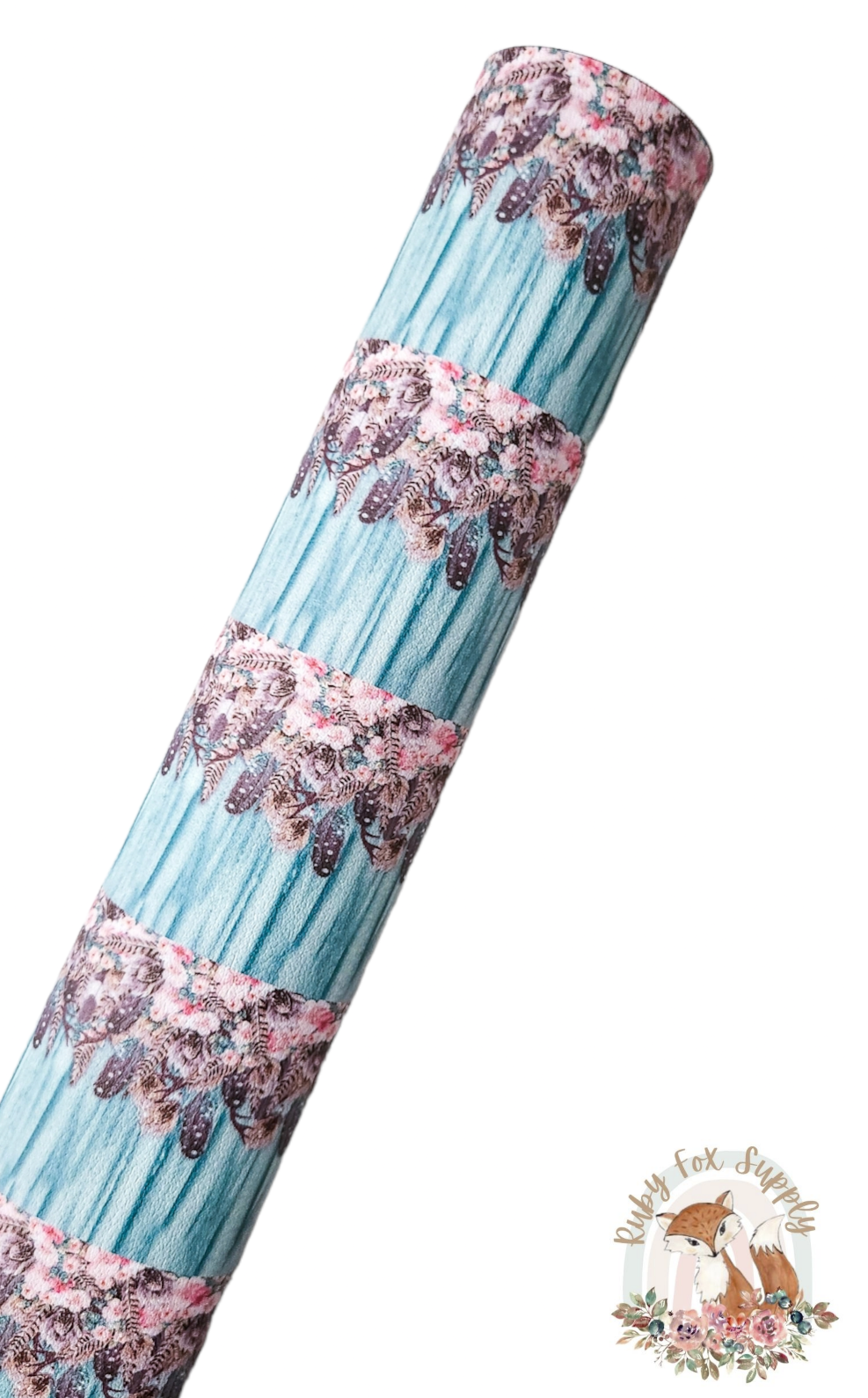 Pretty Feathers Drip 9x12 faux leather sheet