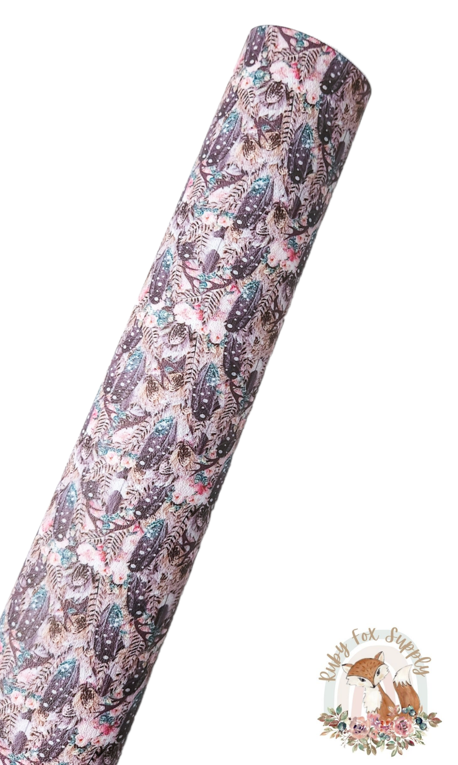 Pretty Feathers 9x12 faux leather sheet