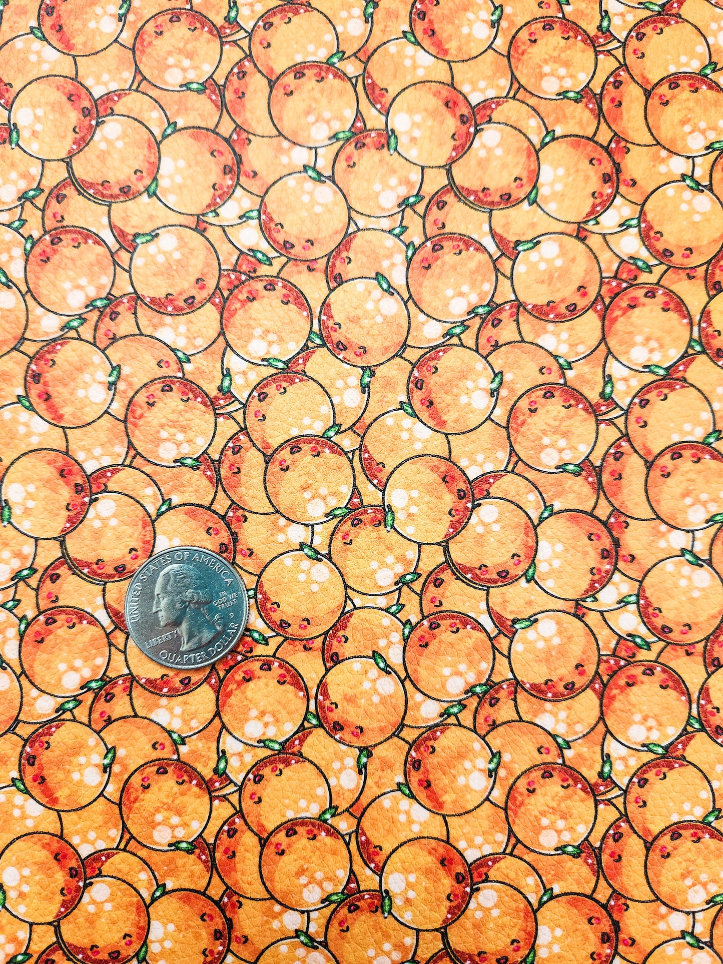 Smiling Orange 9x12 faux leather sheet