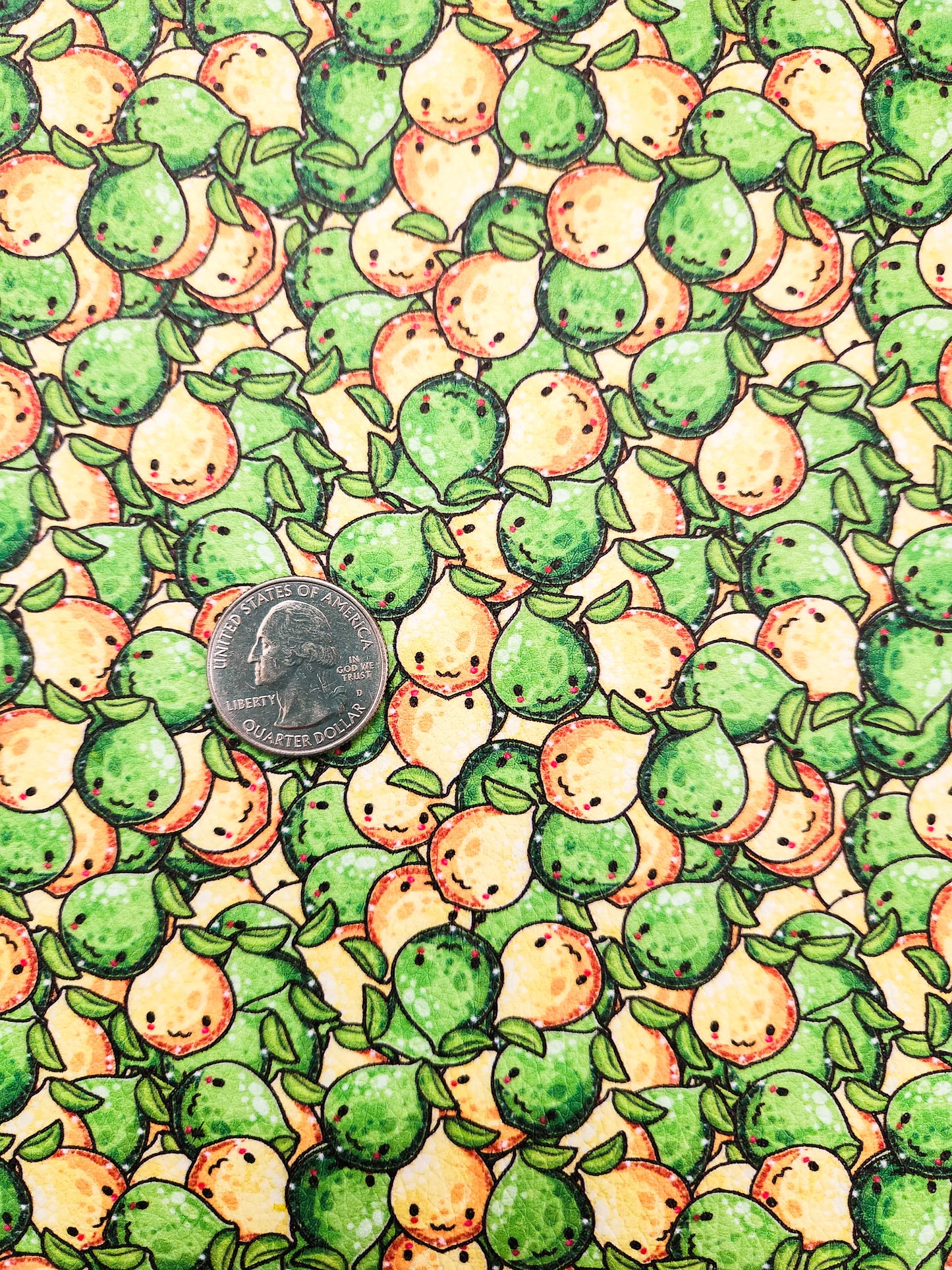 Smiling Lemon Lime 9x12 faux leather sheet