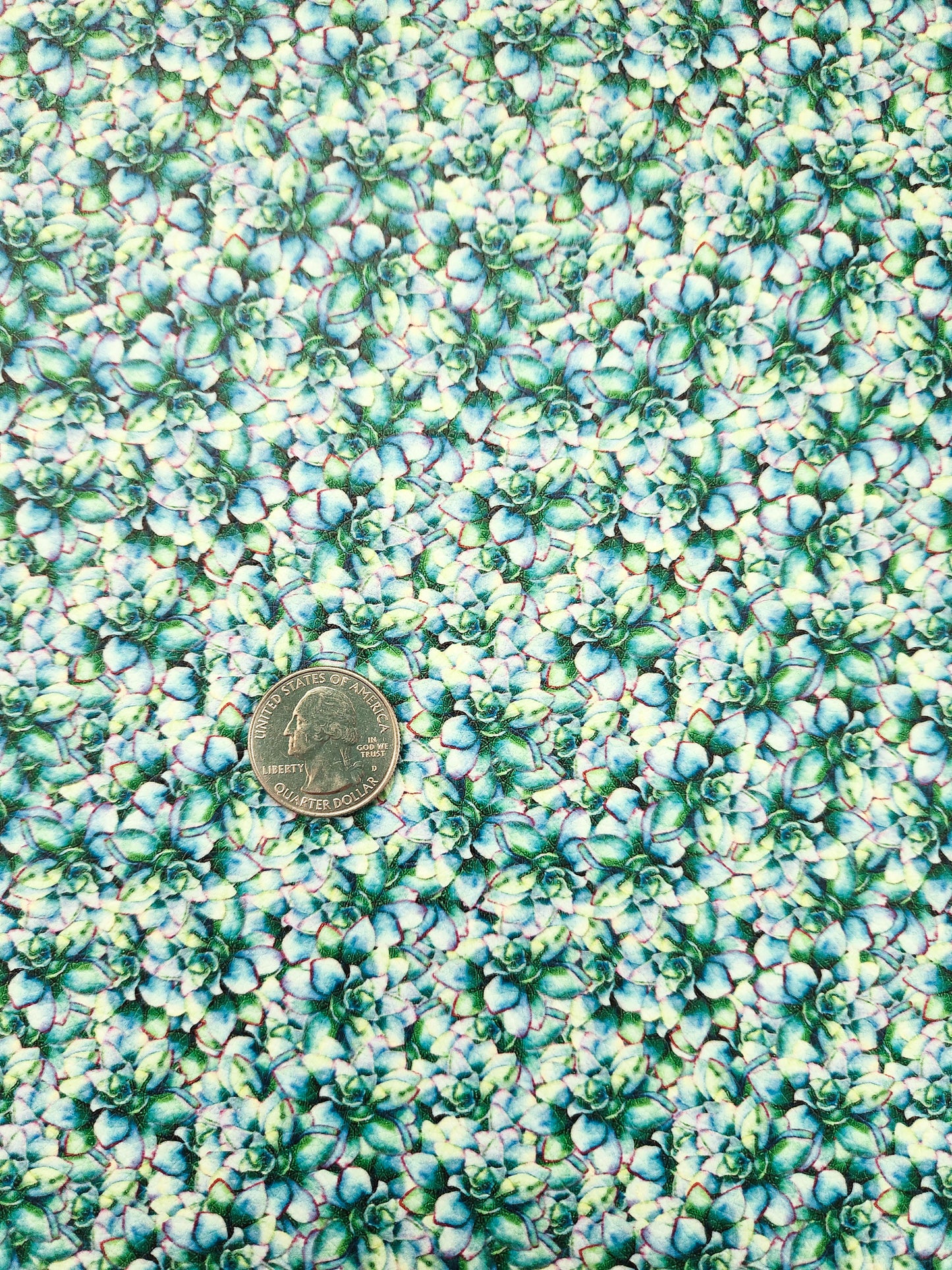 Green Succulent 9x12 faux leather sheet