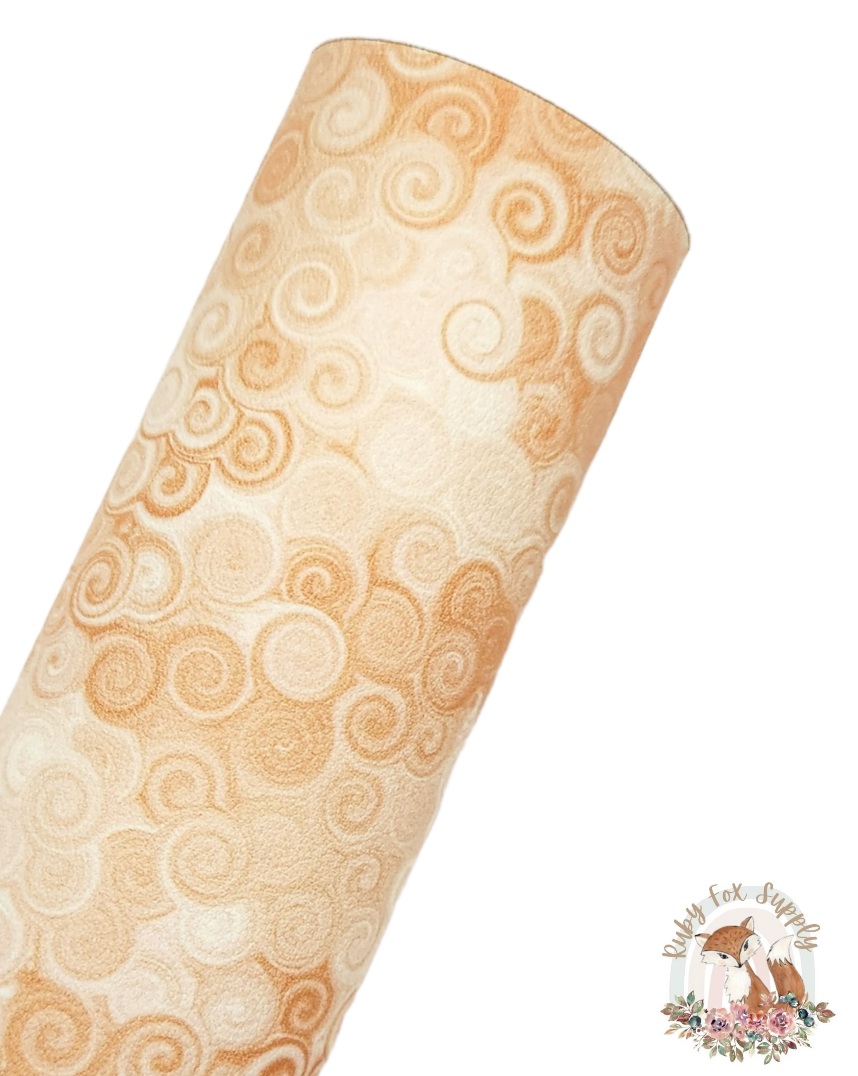 Yellow Swirls 9x12 faux leather sheet