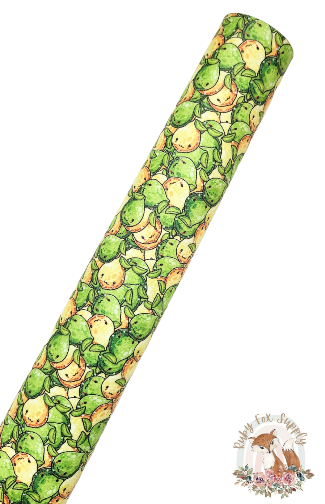 Smiling Lemon Lime 9x12 faux leather sheet