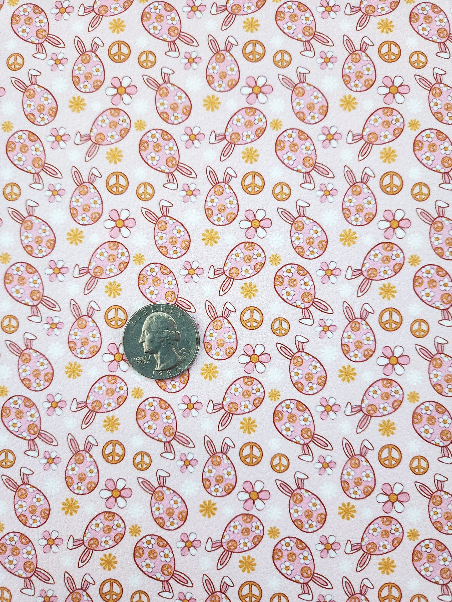 Groovy Bunny Eggs 9x12 faux leather sheet