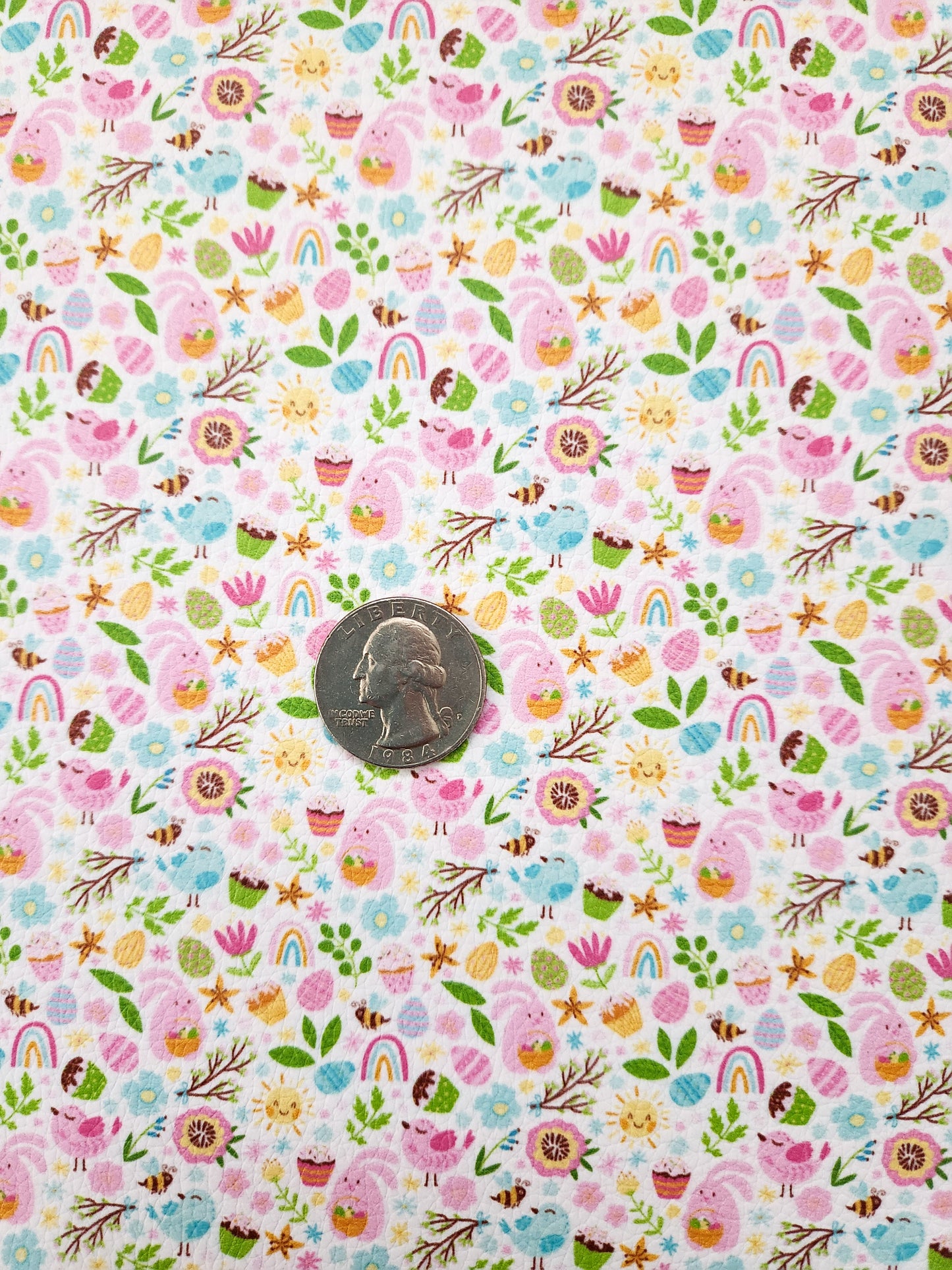 Colorful Easter Icons 9x12 faux leather sheet