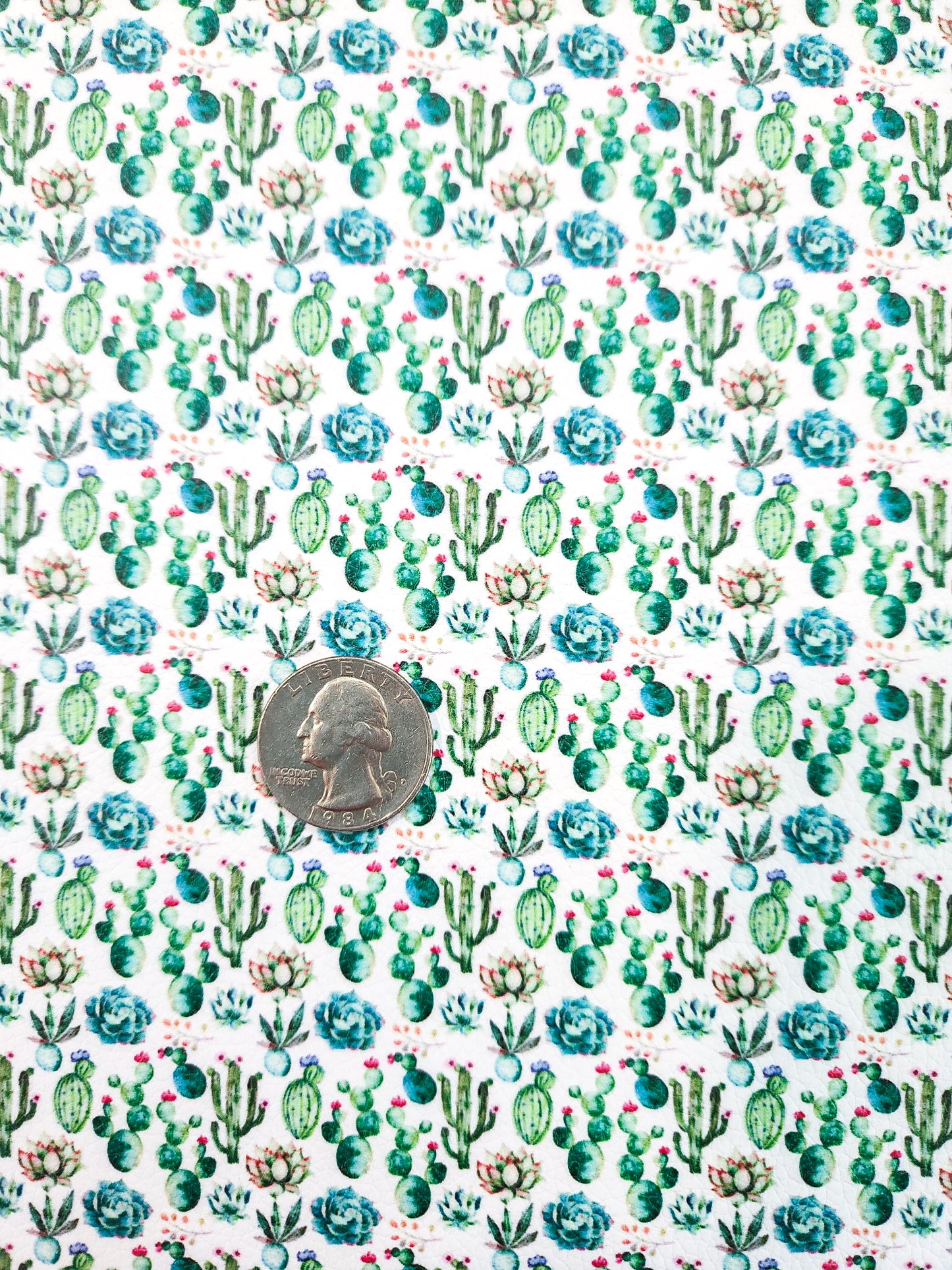 Pretty Cactus faux leather sheet