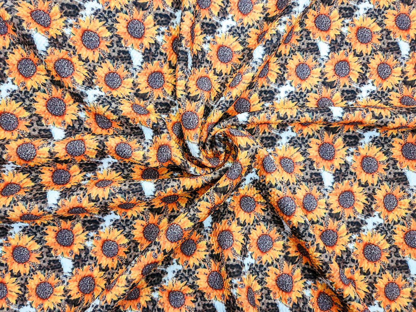 Sunflower Cheetah Brushstrokes Fabric Strip