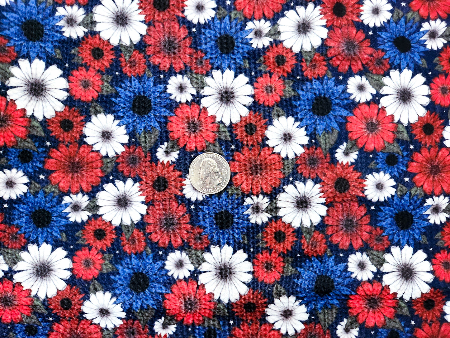Patriotic Floral Fabric Strip