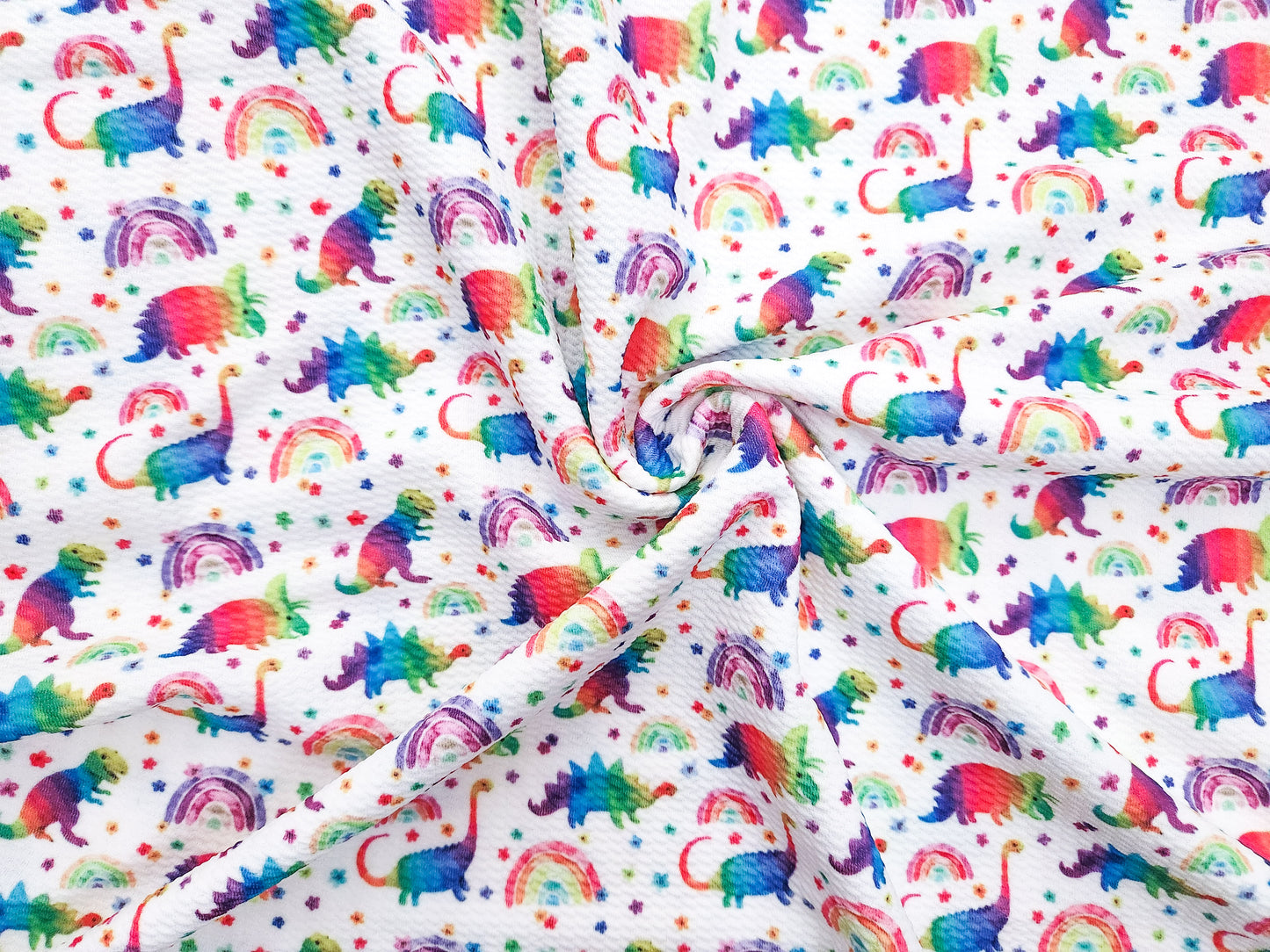 Rainbow Dinosaurs Fabric Strip