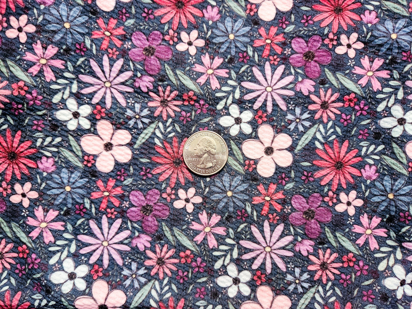 Dark Sketchy Floral Fabric Strip