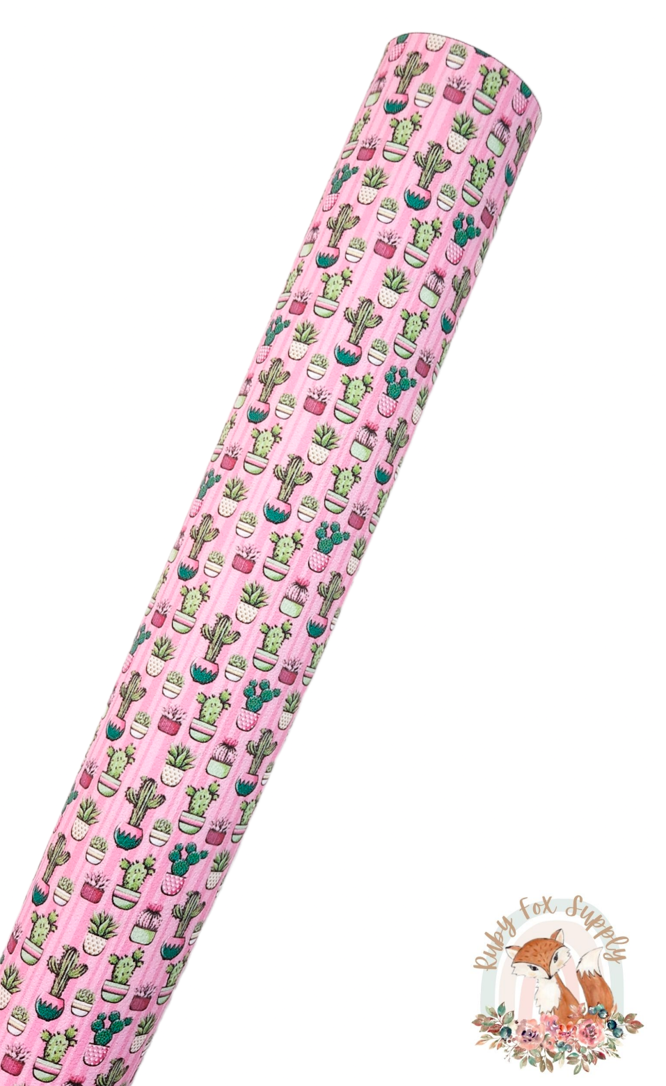 Pink Cactus faux leather sheet