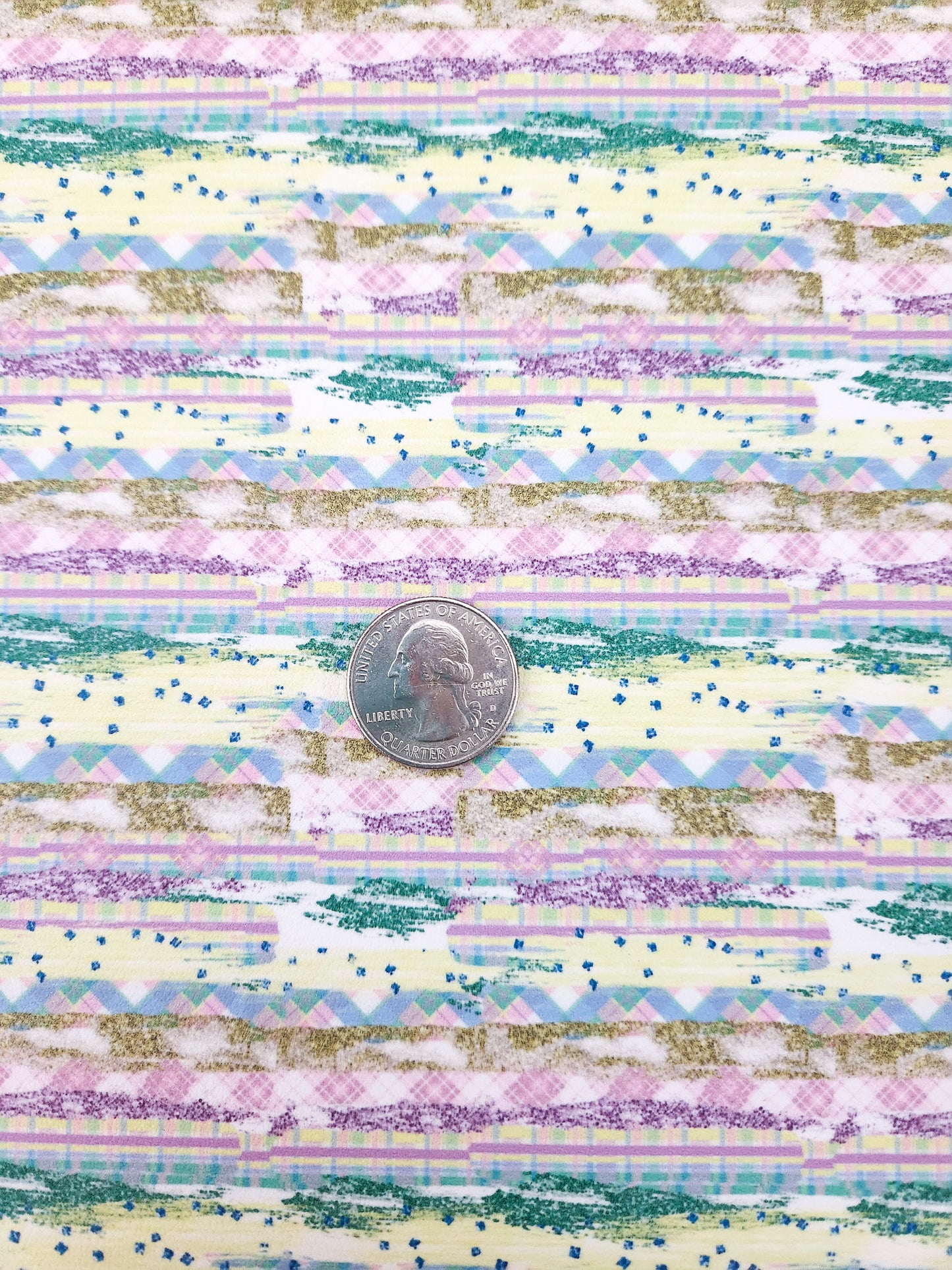 Easter Plaid Brushstrokes 9x12 faux leather sheet