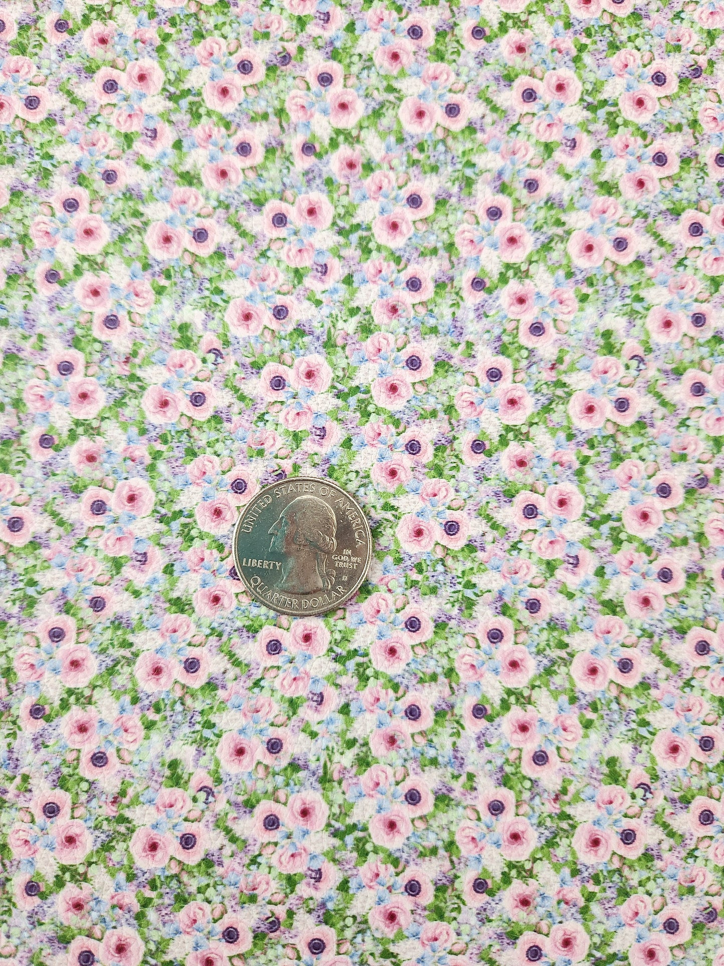 Pink Spring Full Floral 9x12 faux leather sheet