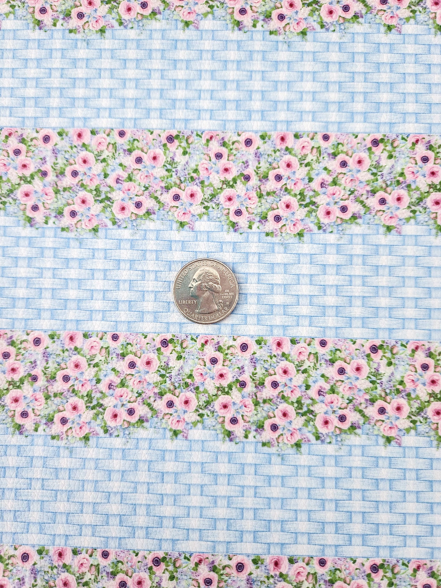Pink Spring Floral Drip 9x12 faux leather sheet