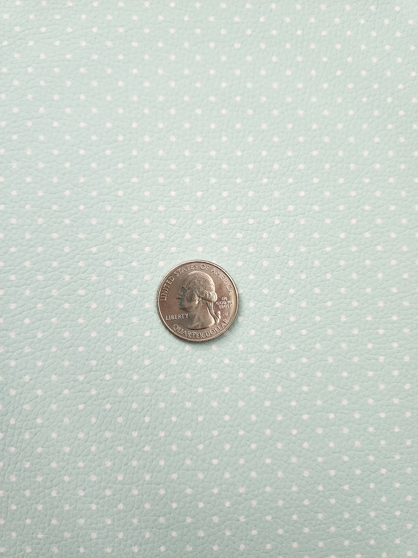 Mint Green Polka Dots 9x12 faux leather sheet