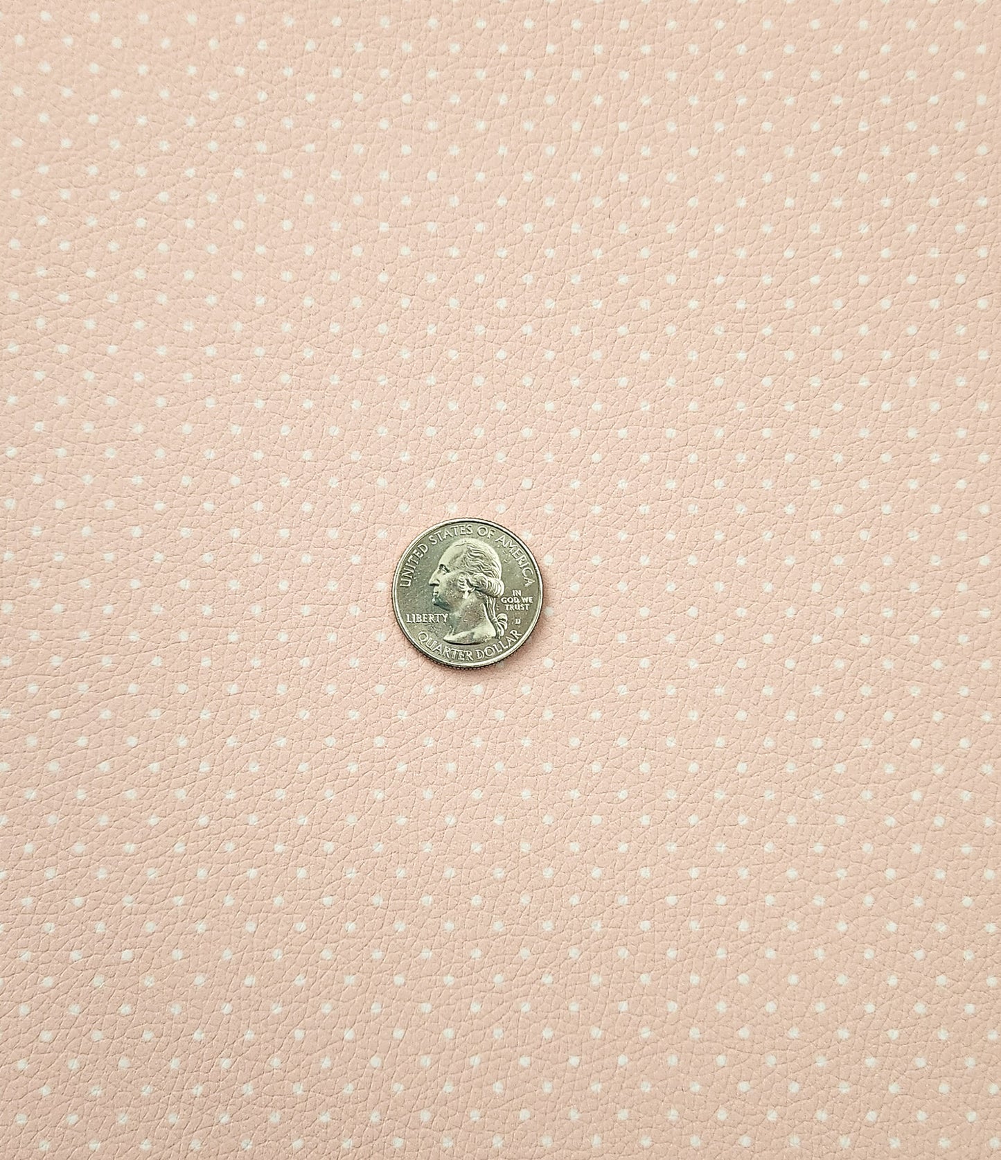 Peach Polka Dots 9x12 faux leather sheet