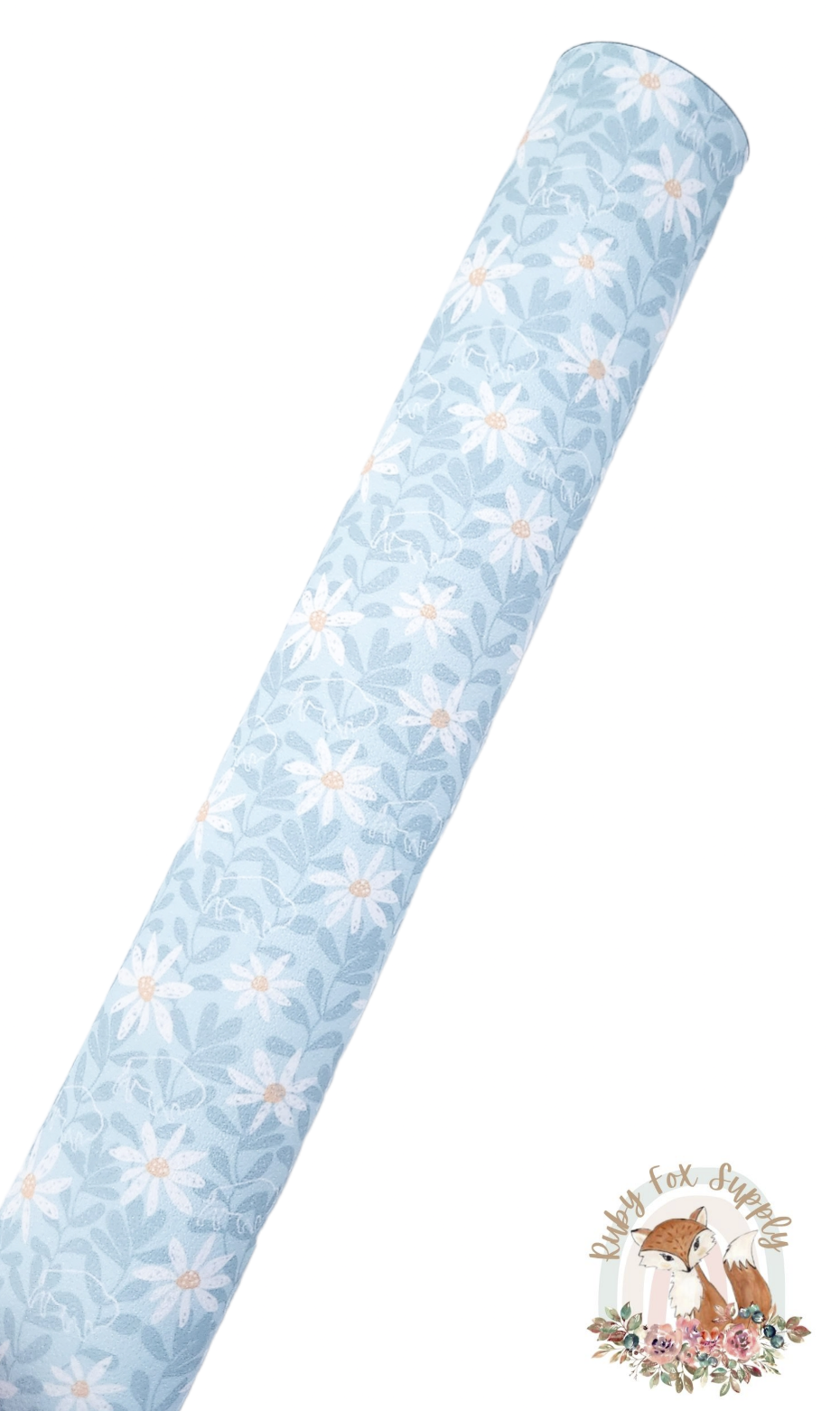 Blue Daisies 9x12 faux leather sheet