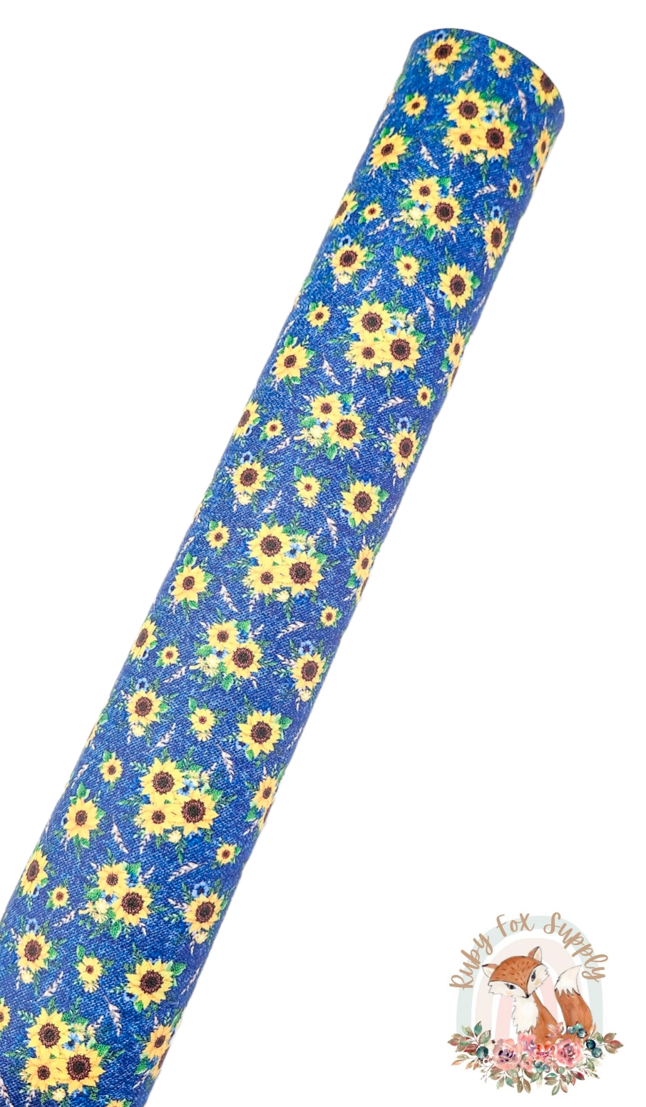Denim Sunflowers 9x12 faux leather sheet