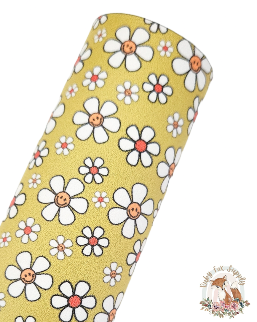 Groovy Daisy 9x12 faux leather sheet