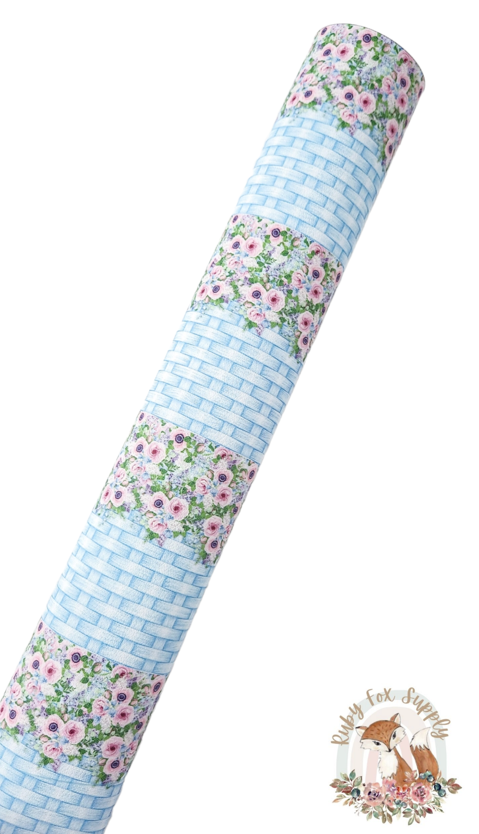Pink Spring Floral Drip 9x12 faux leather sheet