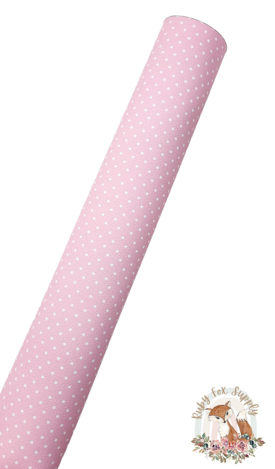 Pink Polka Dots 9x12 faux leather sheet
