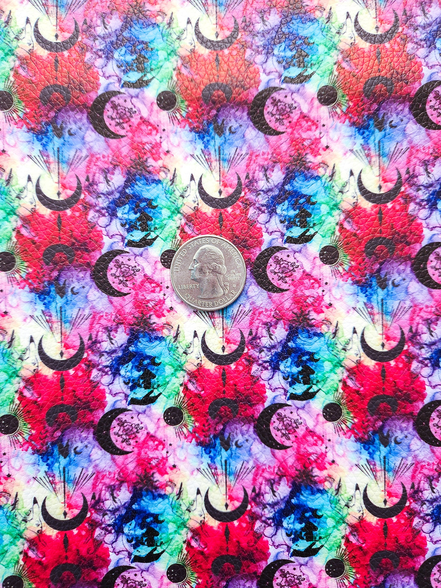 Tie Dye Witch Icons 9x12 faux leather sheet