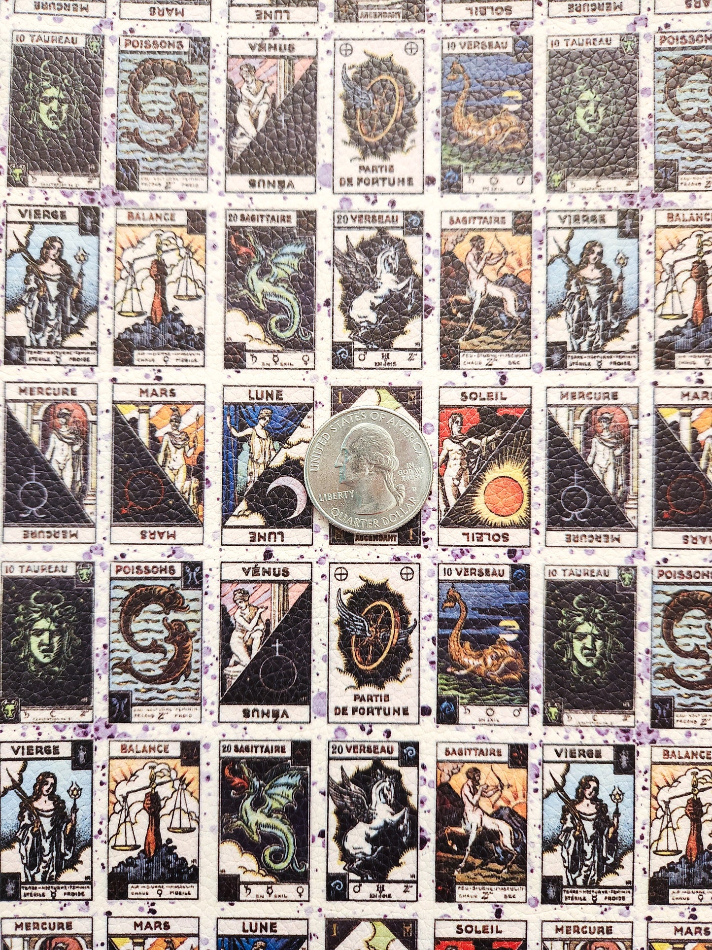 Tarot Cards 9x12 faux leather sheet