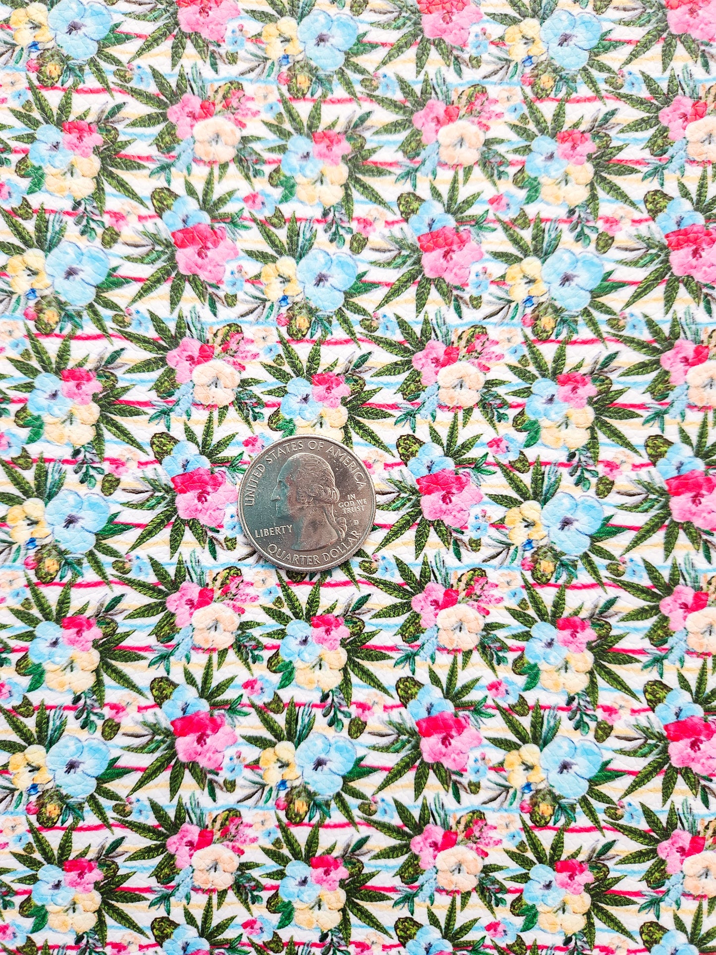 Weed Floral 9x12 faux leather sheet