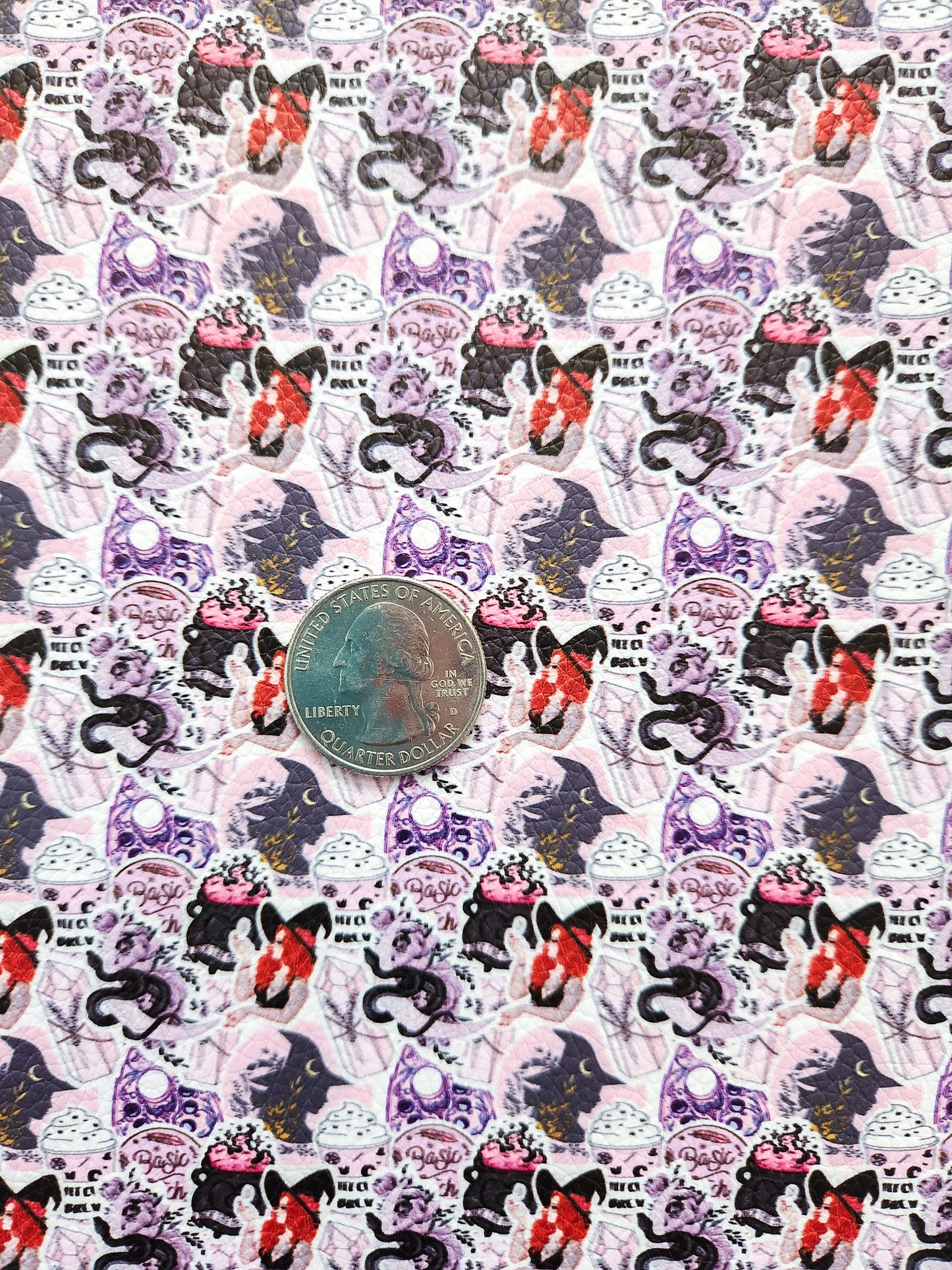 Witch Icon Collage 9x12 faux leather sheet