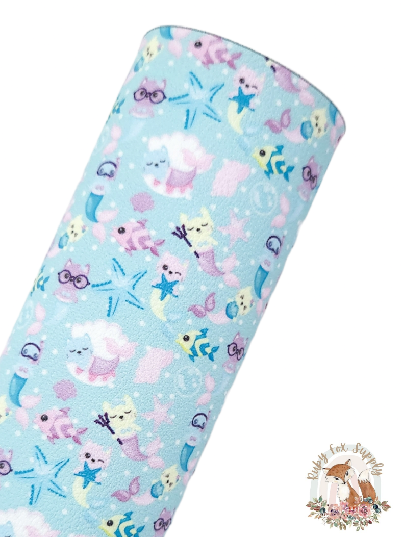 Kitty Mermaid 9x12 faux leather sheet