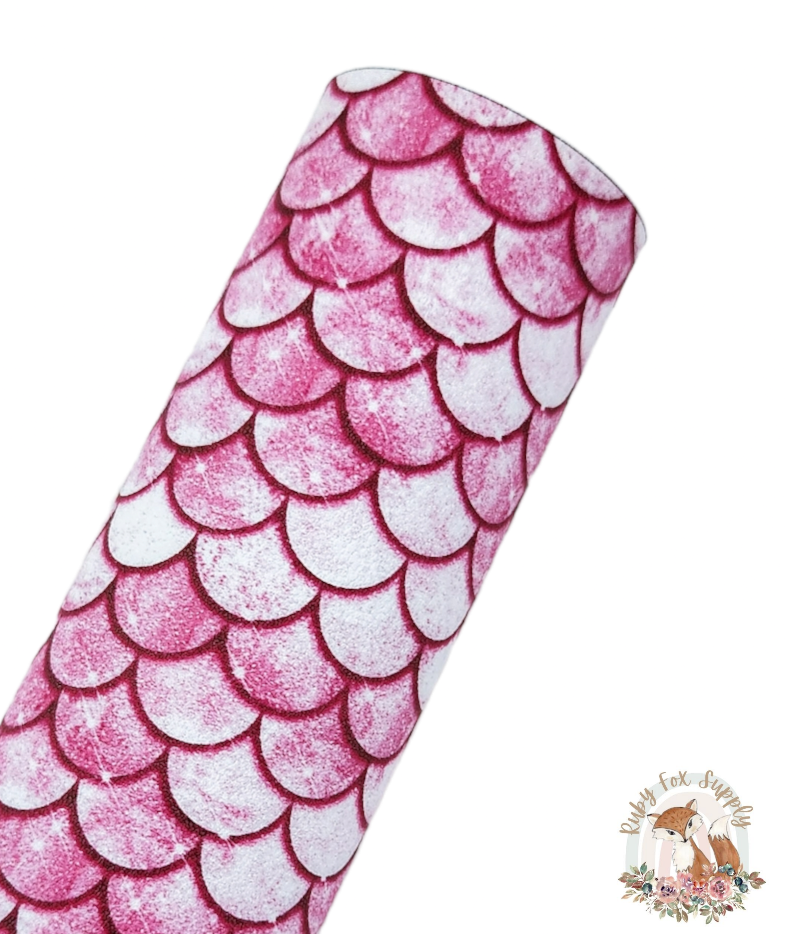Light Pink Mermaid Scales 9x12 faux leather sheet