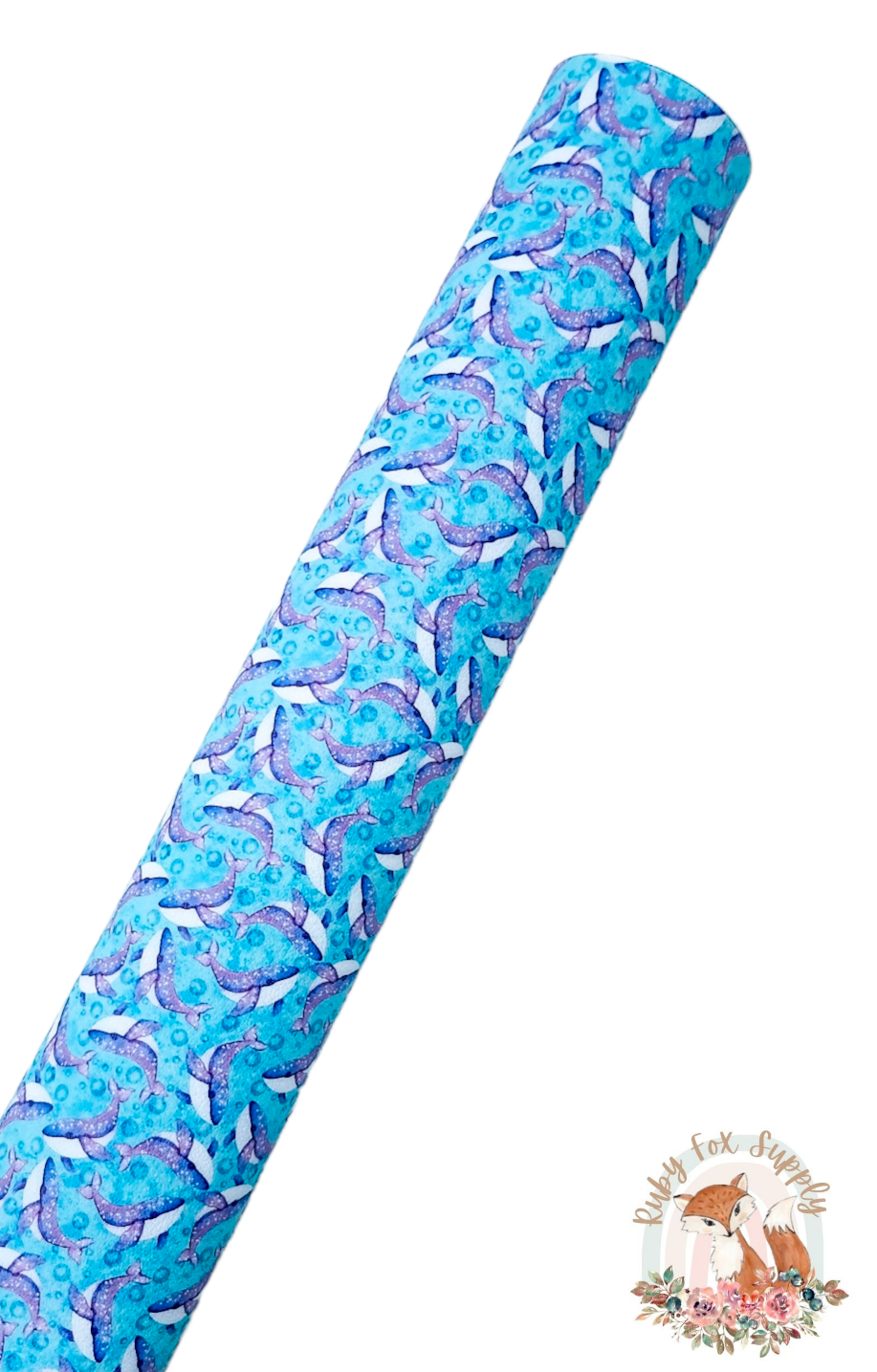 Pretty Whales 9x12 faux leather sheet