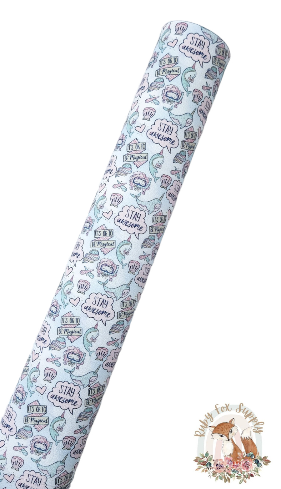 Stay Awesome 9x12 faux leather sheet