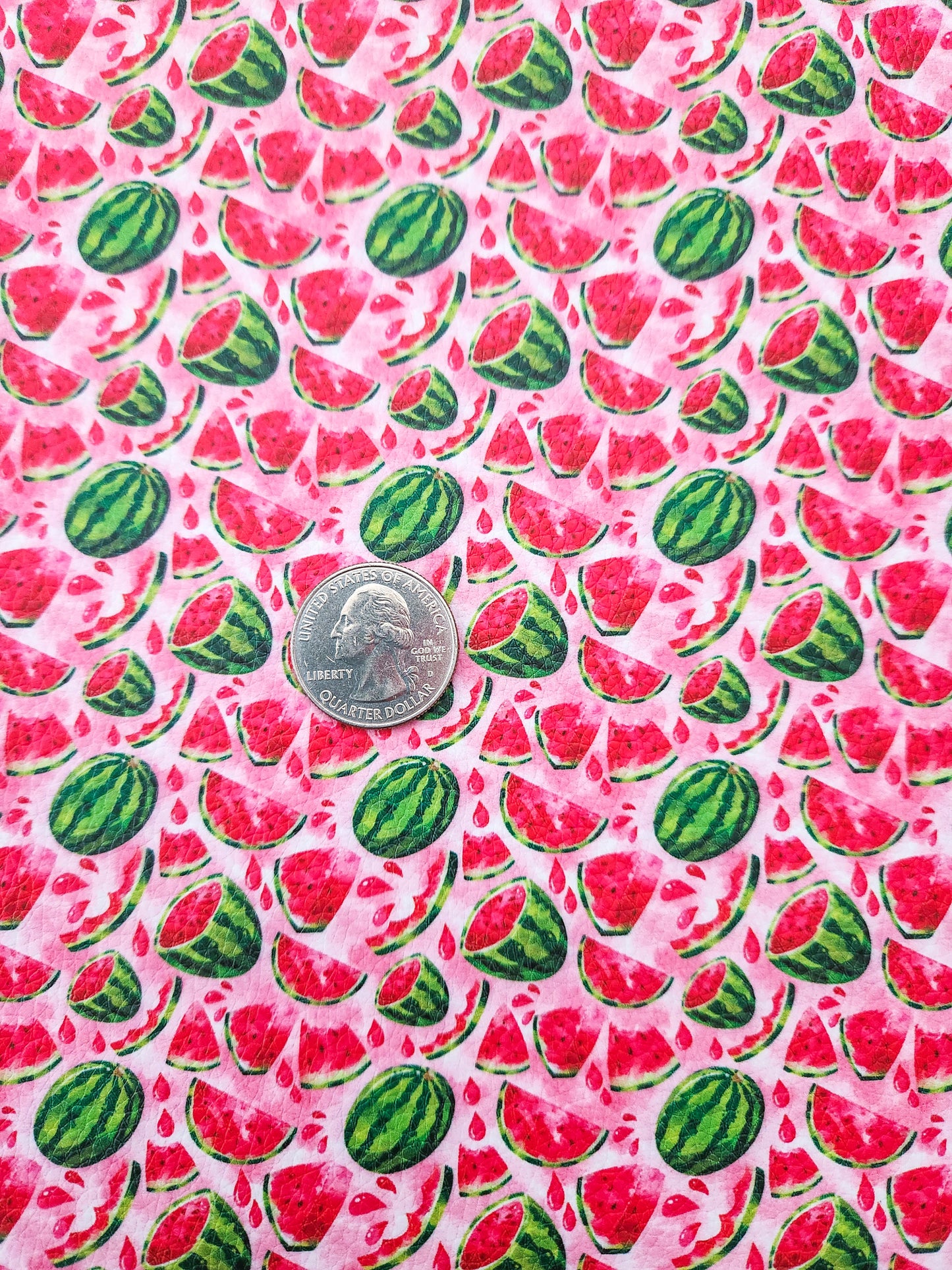 Juicy Watermelon 9x12 faux leather sheet